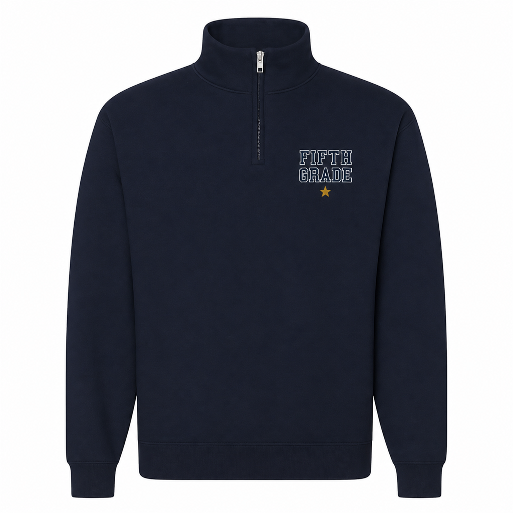 Grade Level Teacher Embroidered Quarter Zip | Custom Classroom Back to School Pullover