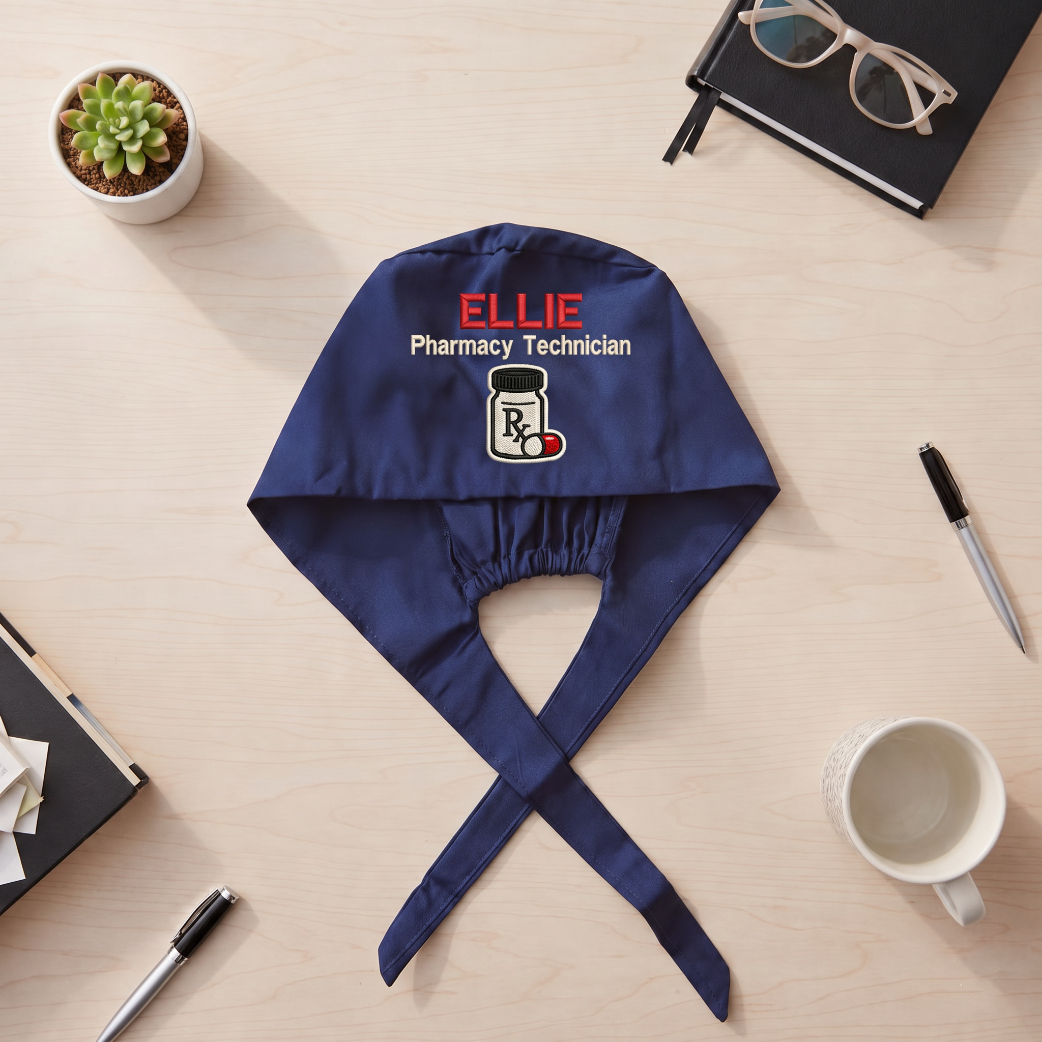 Pharmacy Technician Embroidered Scrub Cap | Personalized Medical Cap for Pharmacy Technician