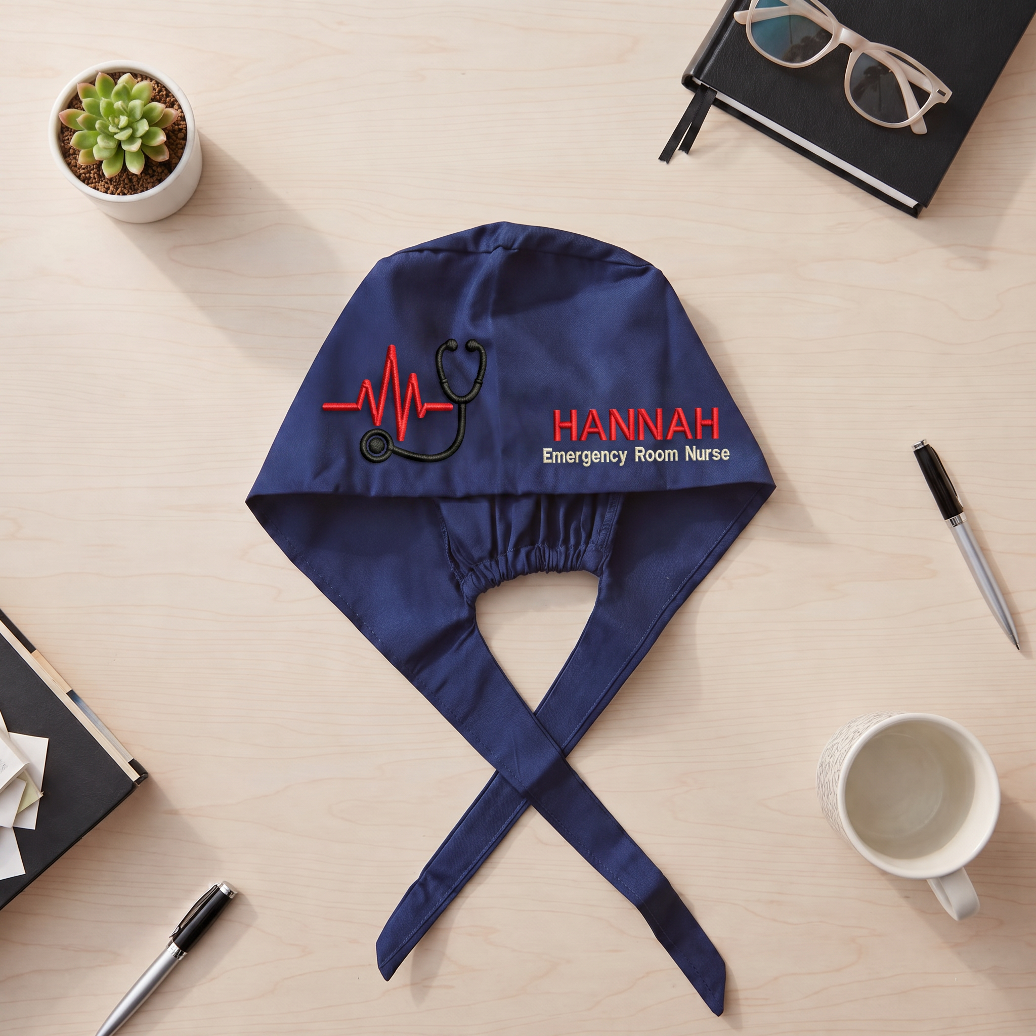 ER Nurse Embroidered Scrub Cap | Personalized Medical Cap for ER Nurse