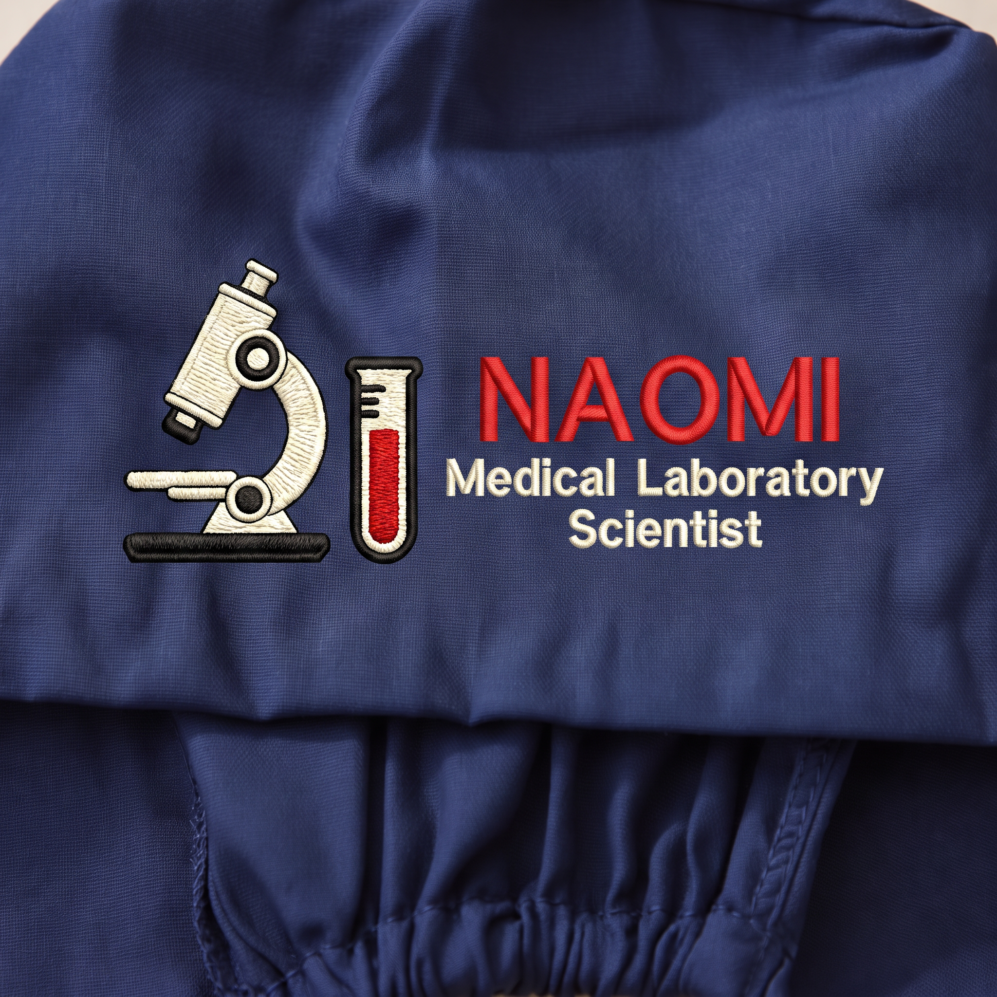 Medical Laboratory Scientist Embroidered Ponytail Scrub Cap | Personalized Medical Cap for Medical Laboratory Scientist