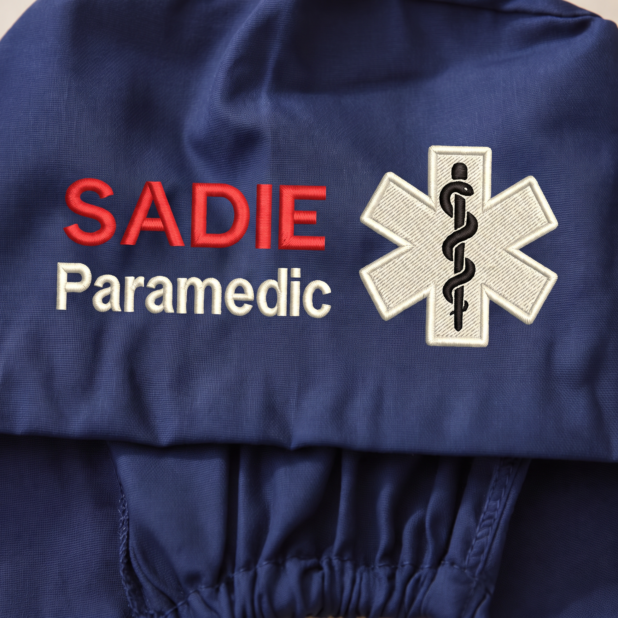 EMT / Paramedic Embroidered Ponytail Scrub Cap | Personalized Medical Cap for EMT / Paramedic
