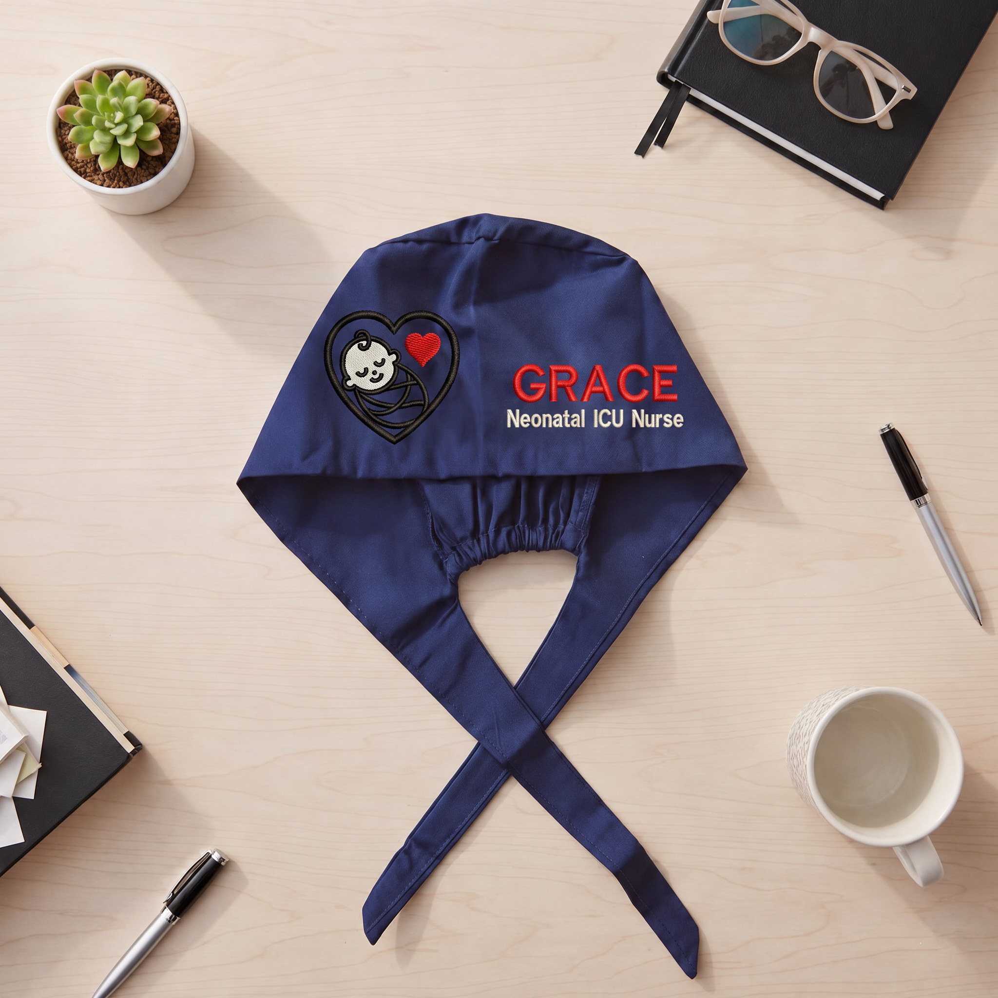 NICU Nurse Embroidered Scrub Cap | Personalized Medical Cap for NICU Nurse