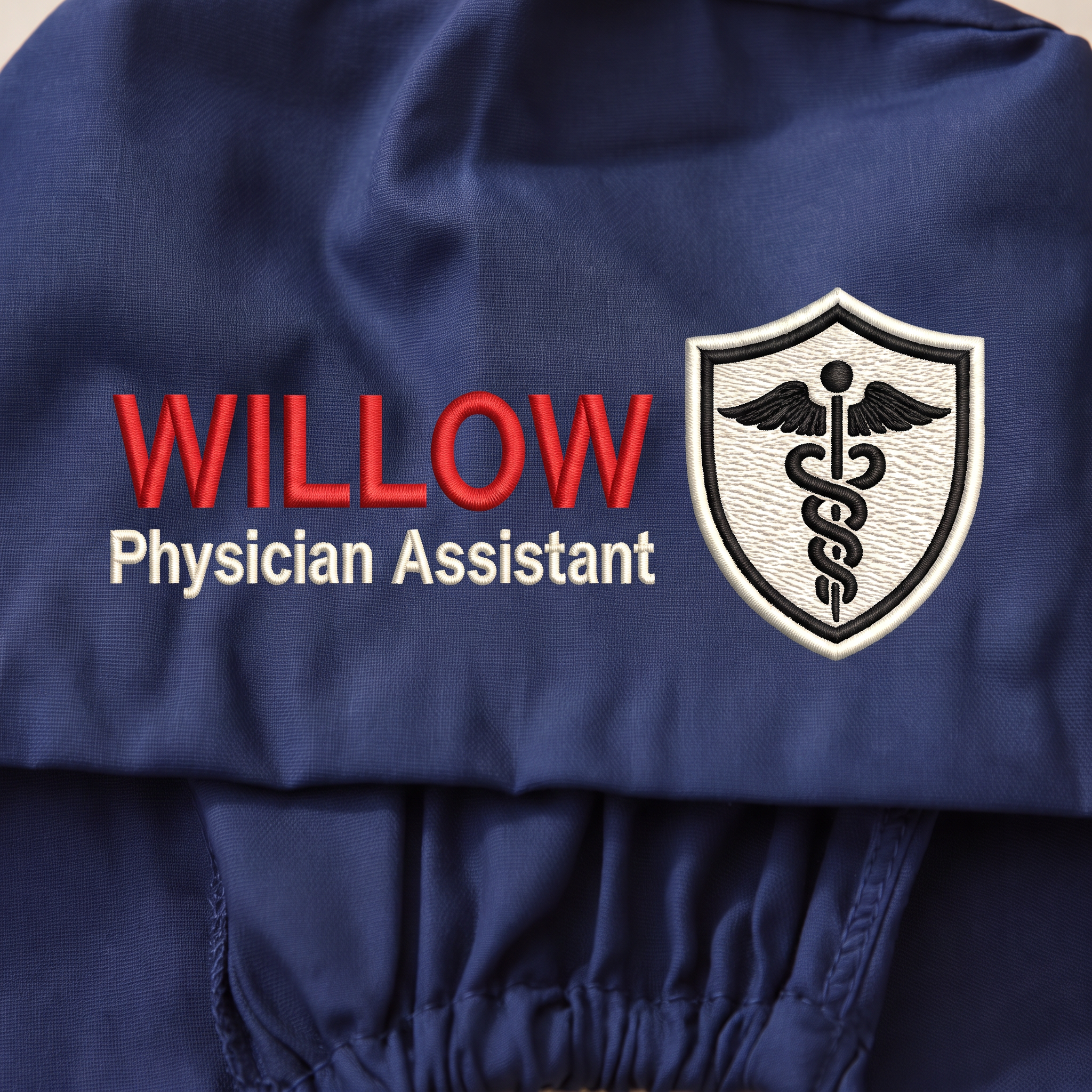Physician Assistant Embroidered Ponytail Scrub Cap | Personalized Medical Cap for Physician Assistant
