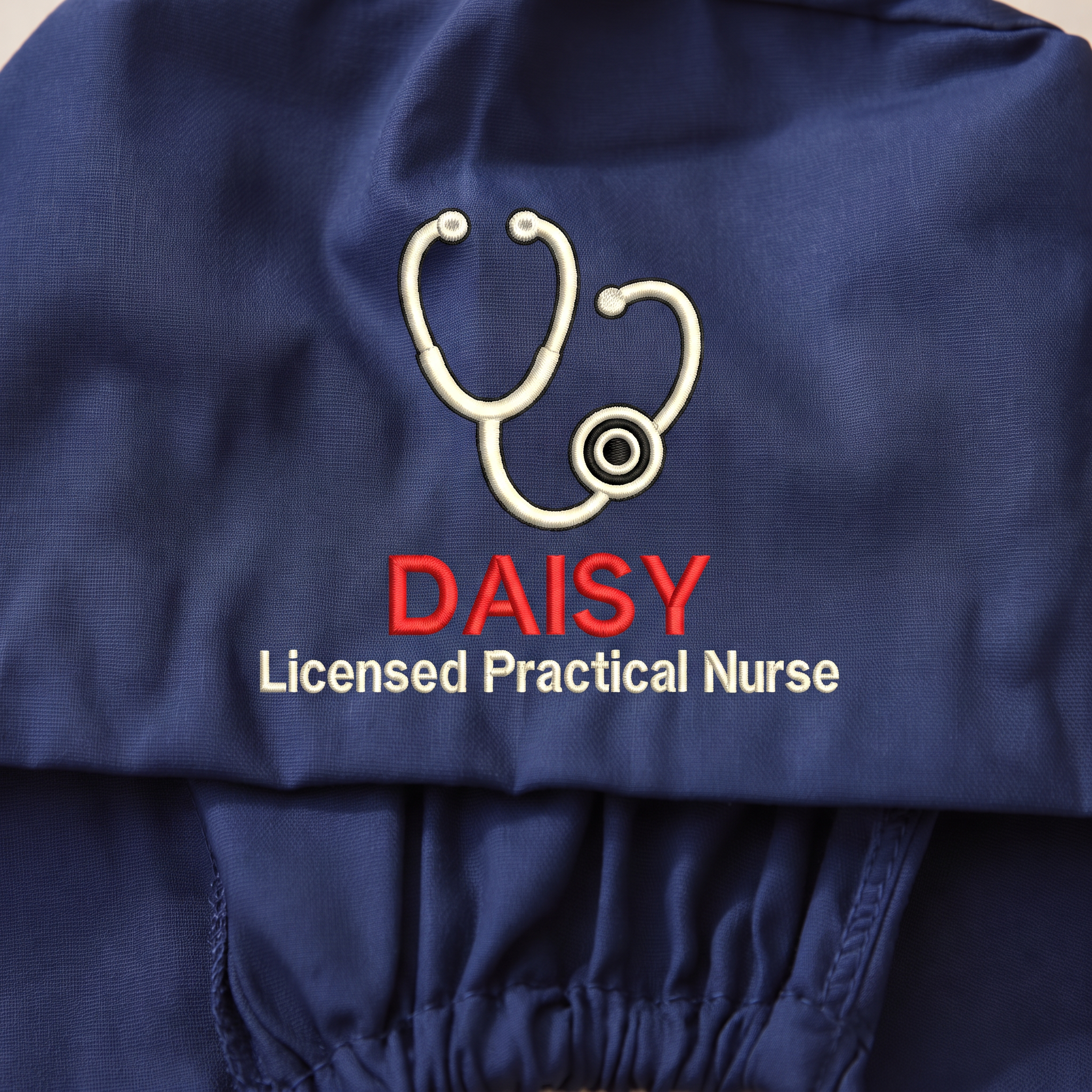 Licensed Practical Nurse Embroidered Ponytail Scrub Cap | Personalized Medical Cap for Licensed Practical Nurse
