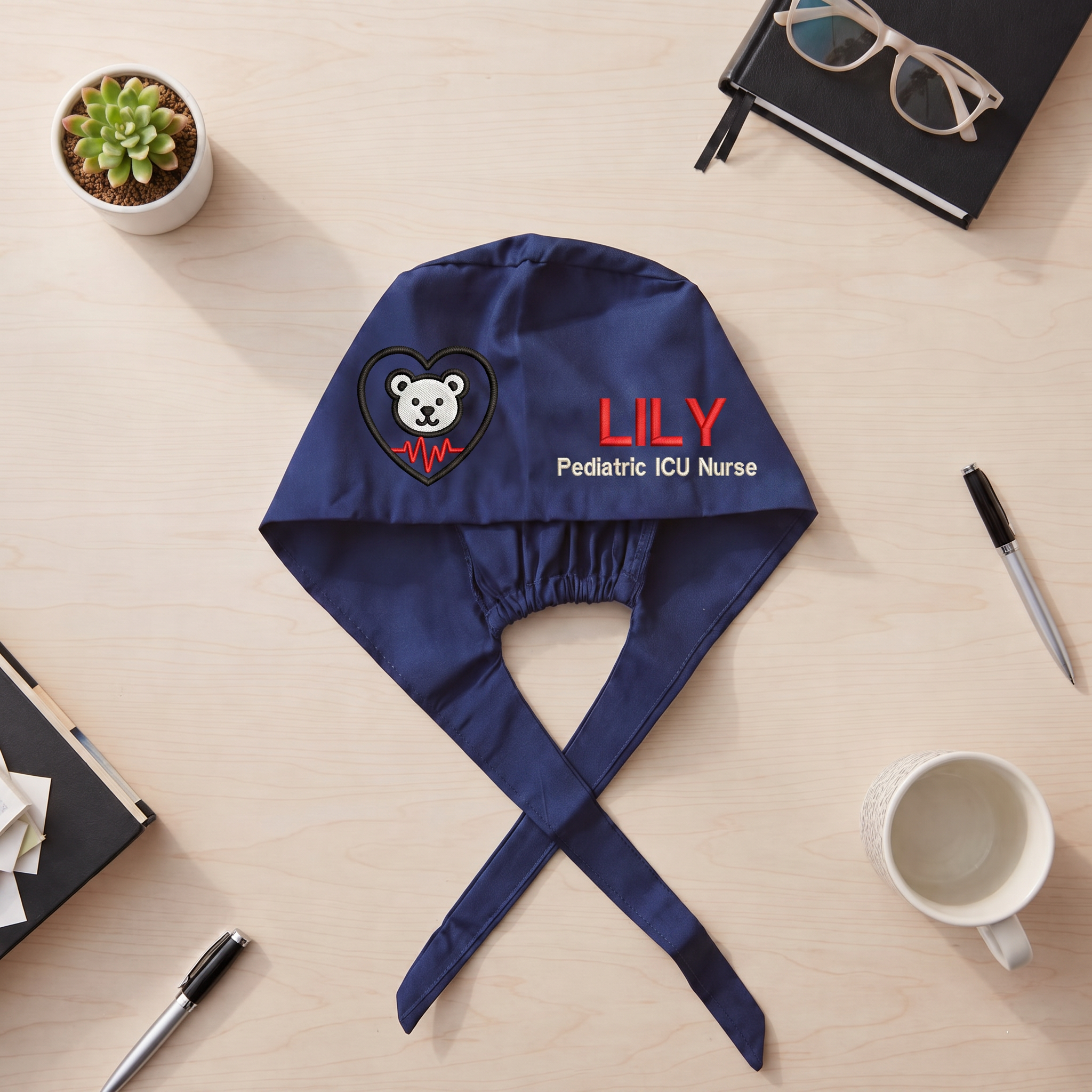 PICU Nurse Embroidered Scrub Cap | Personalized Medical Cap for PICU Nurse