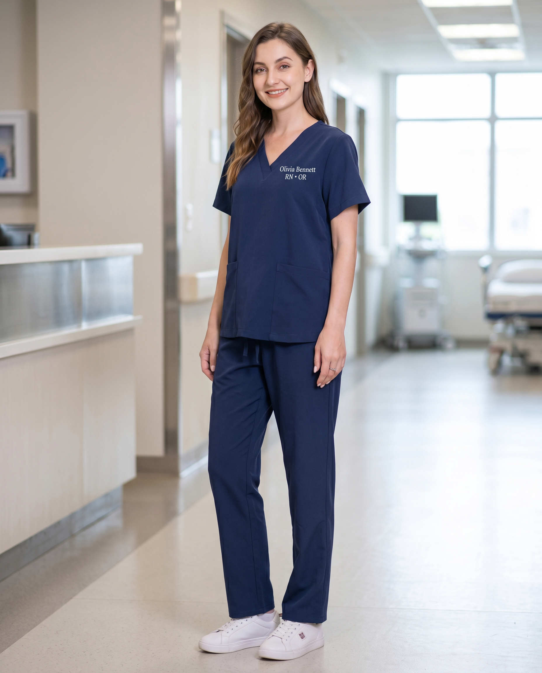 Custom Embroidered Unisex's Stretch Scrubs Set | Wrinkle-Resistant Medical Uniform