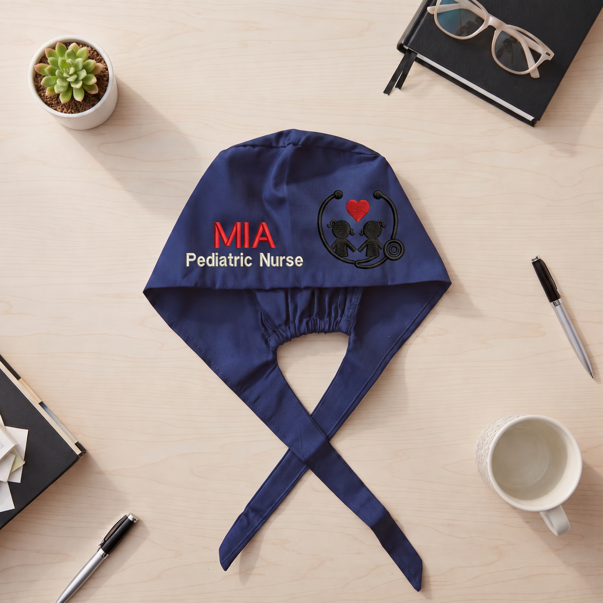 Pediatric Nurse Embroidered Scrub Cap | Personalized Medical Cap for Pediatric Nurse