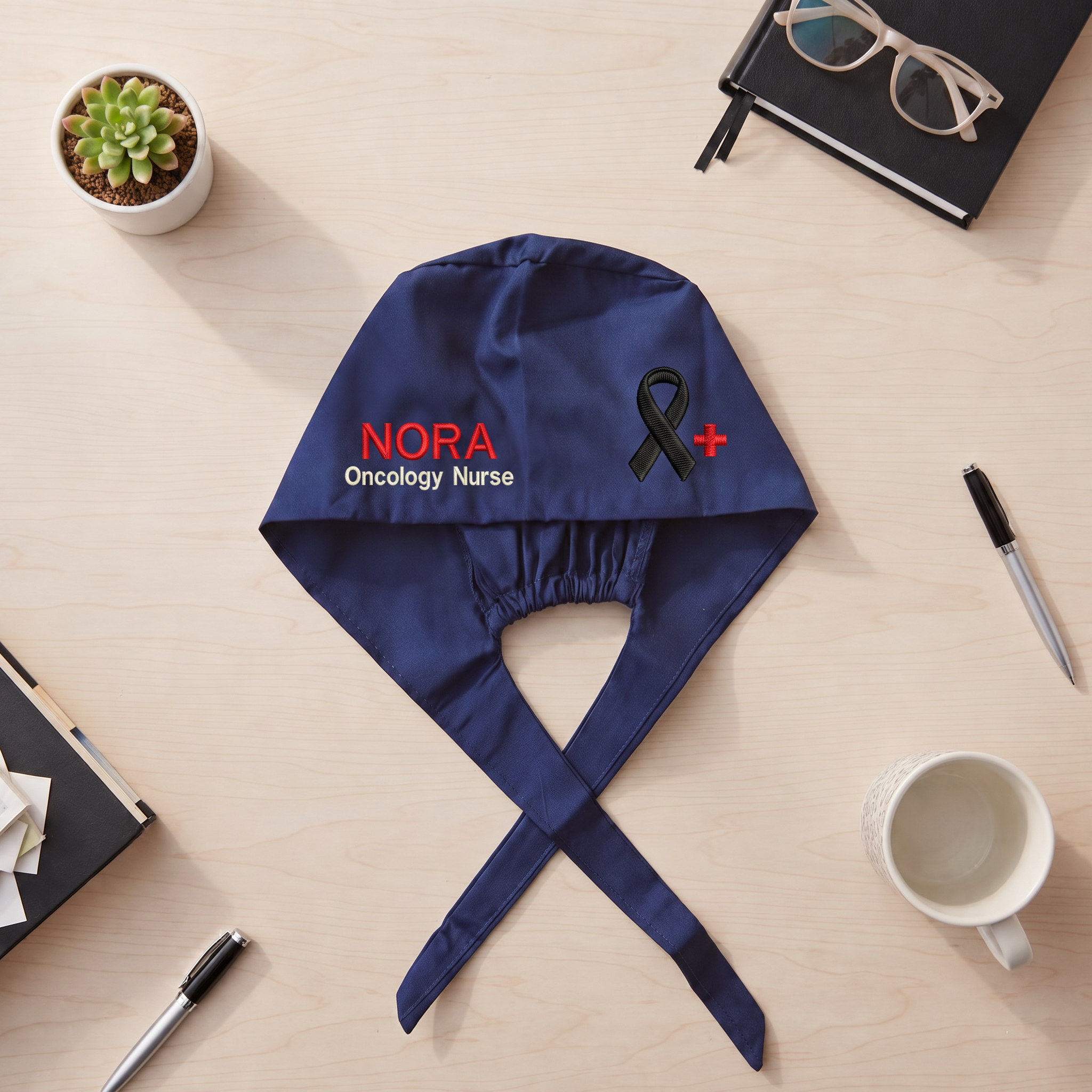 Oncology Nurse Embroidered Scrub Cap | Personalized Medical Cap for Oncology Nurse