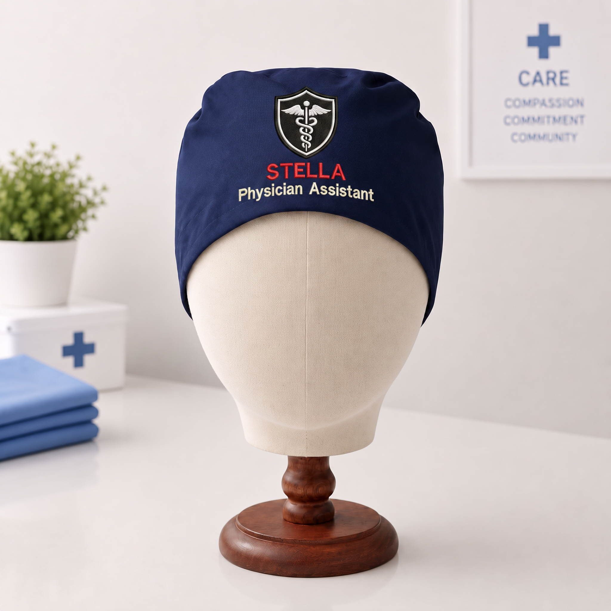 Physician Assistant Embroidered Scrub Cap | Personalized Medical Cap for Physician Assistant