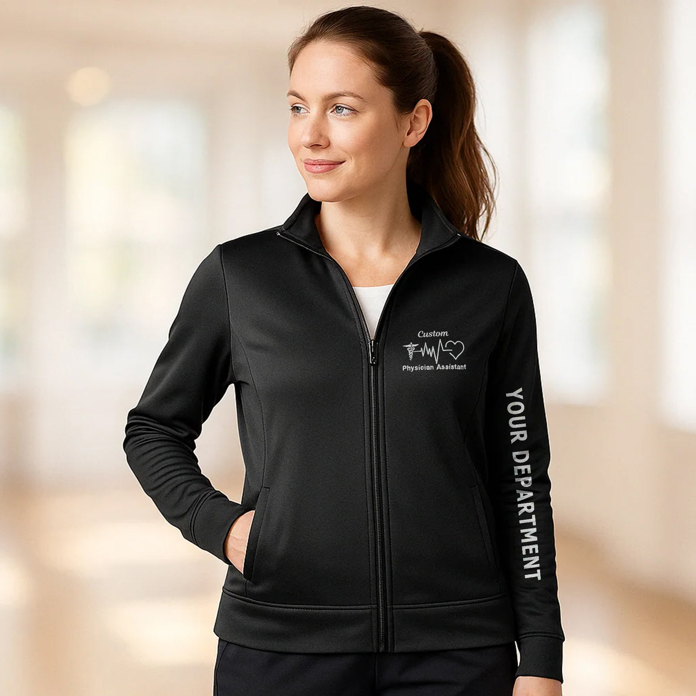 Custom Medical Dry-Fit Jacket – Embroidered Logo, Name & Department 15
