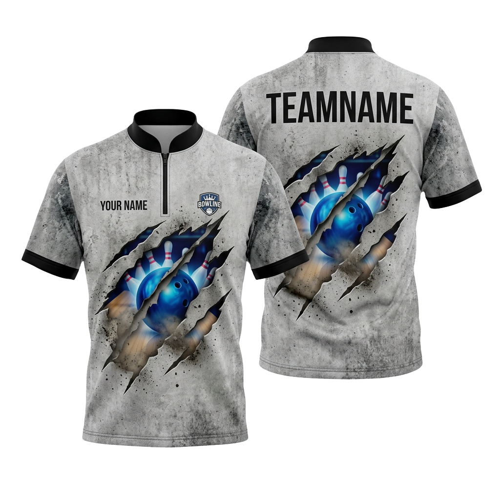 Custom Stone Claw Bowling Polo Shirt | Personalized Team Name 3D Printed Bowling Jersey