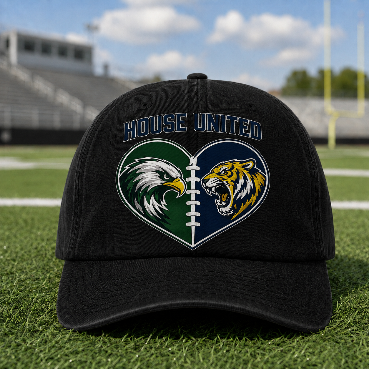 House United Cap | Custom Football Heart Printed Sports Hat