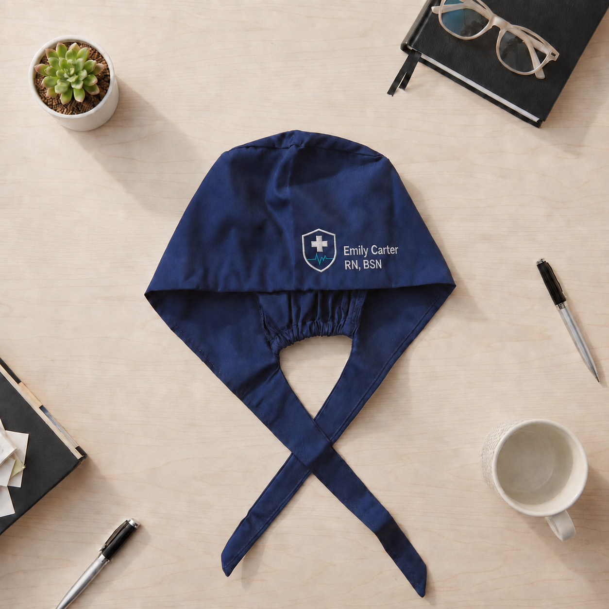 Custom Hospital Embroidered Scrub Cap | Personalized Healthcare Staff Medical Cap
