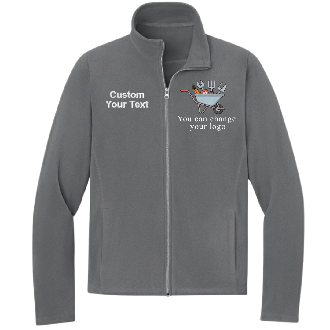 Custom Gardener Embroidered Fleece Jacket - Personalized Name Zip-Up Outdoor Workwear