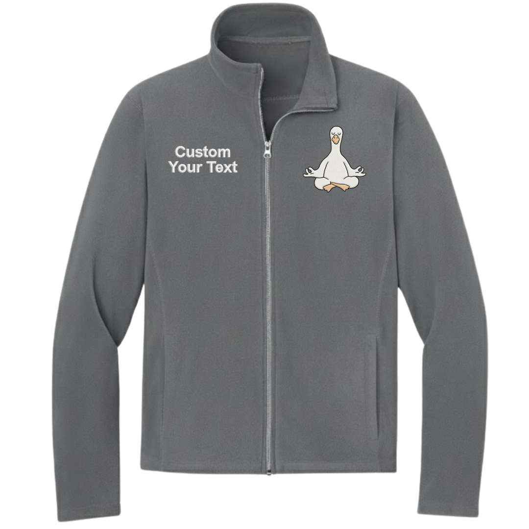 Custom Yoga Teacher Embroidered Fleece Jacket - Personalized Instructor Name Zip-Up