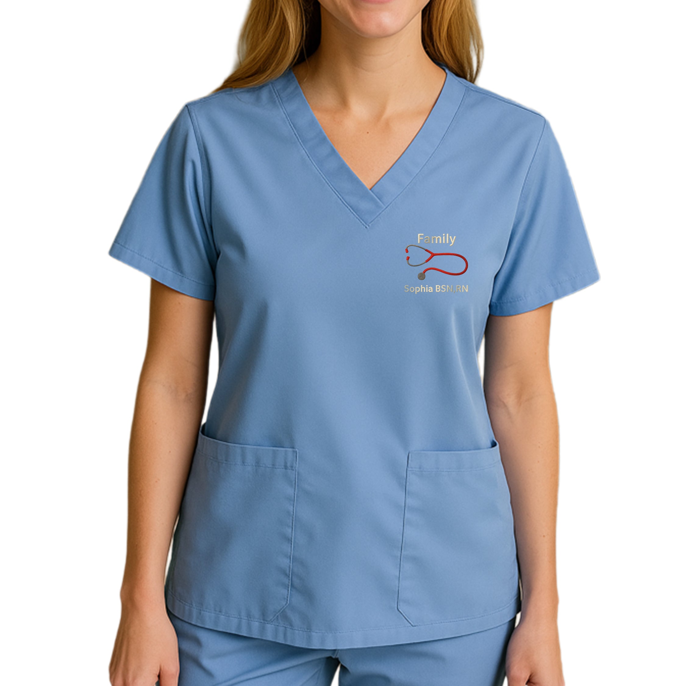 Custom Logo & Text Embroidered Scrubs Set – Medical Uniform 6