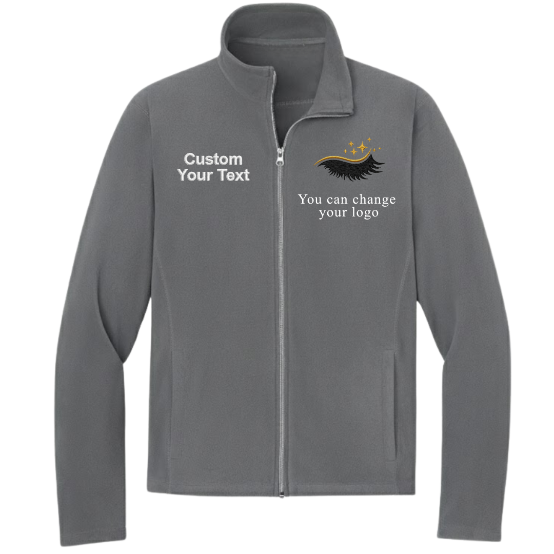 Custom Lash Artist Embroidered Fleece Jacket - Personalized Name Studio Zip-Up