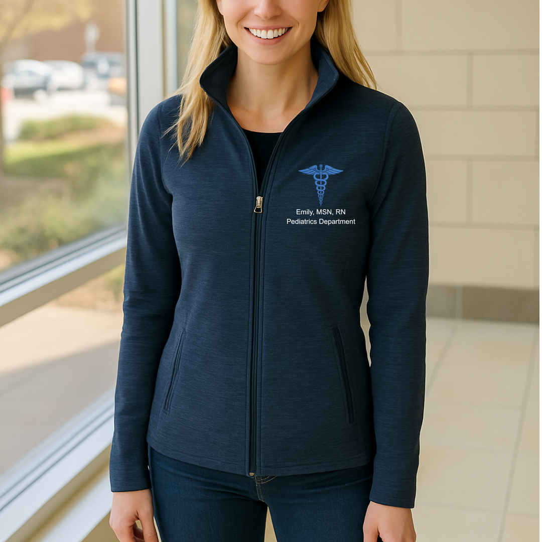 Custom RN Nurse Digi Stripe Fleece Jacket – Zip Up Winter Workwear