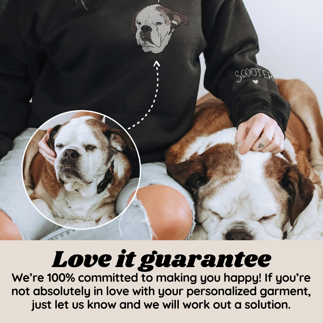Custom Full Color Pet Photo Embroidered Sweatshirt/Hoodie