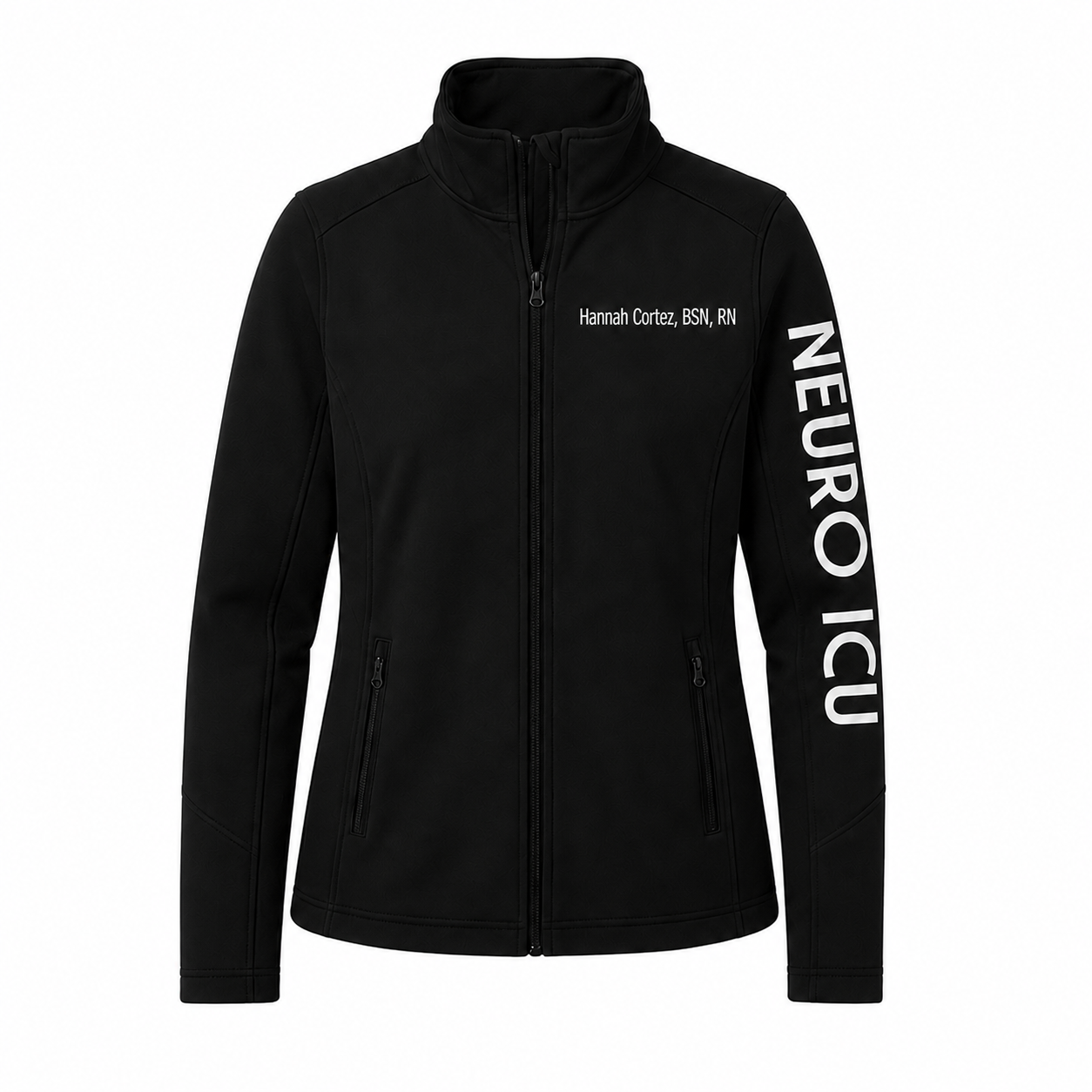 Custom Neuro ICU Nurse Fleece Jacket | Personalized Brain Heartbeat Zip-Up