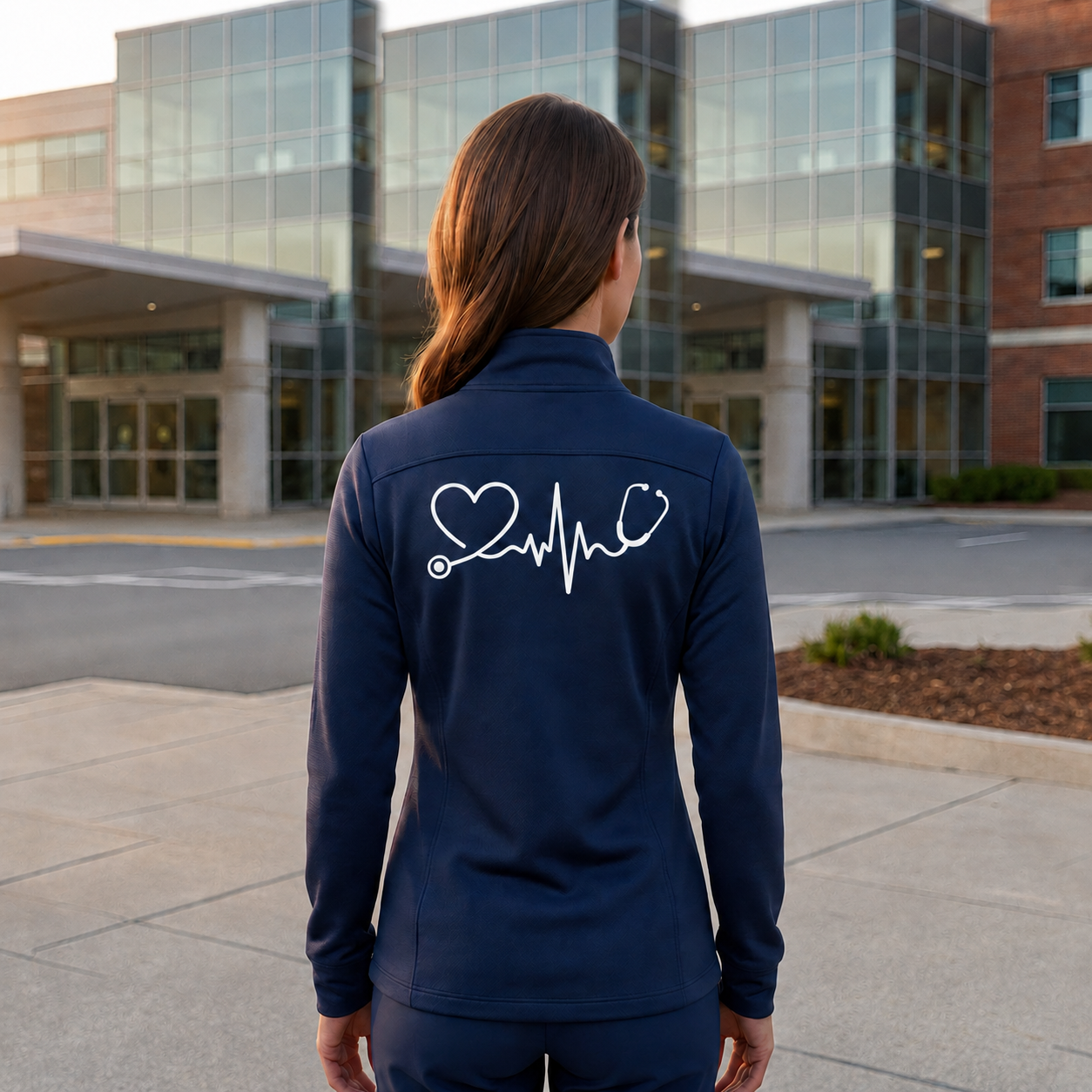 Custom Emergency Nurse Embroidered Fleece Jacket | Personalized ER RN Zip-Up