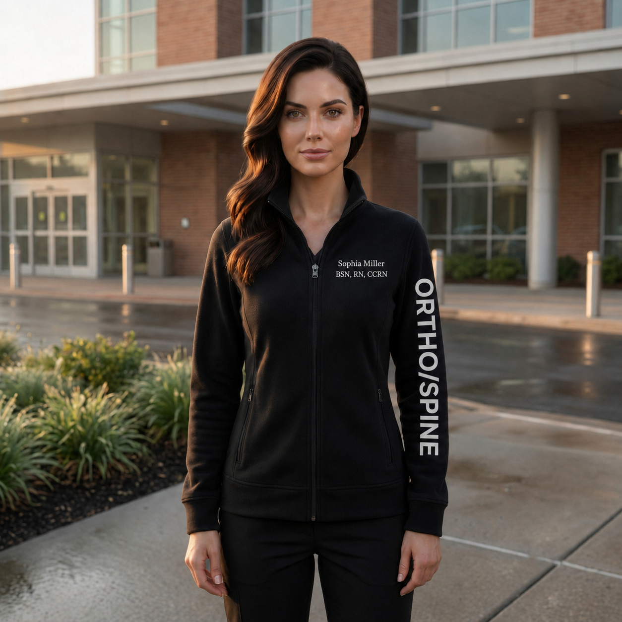 Custom Ortho Spine Nurse Embroidered Fleece Jacket | Personalized Ortho RN Zip-Up
