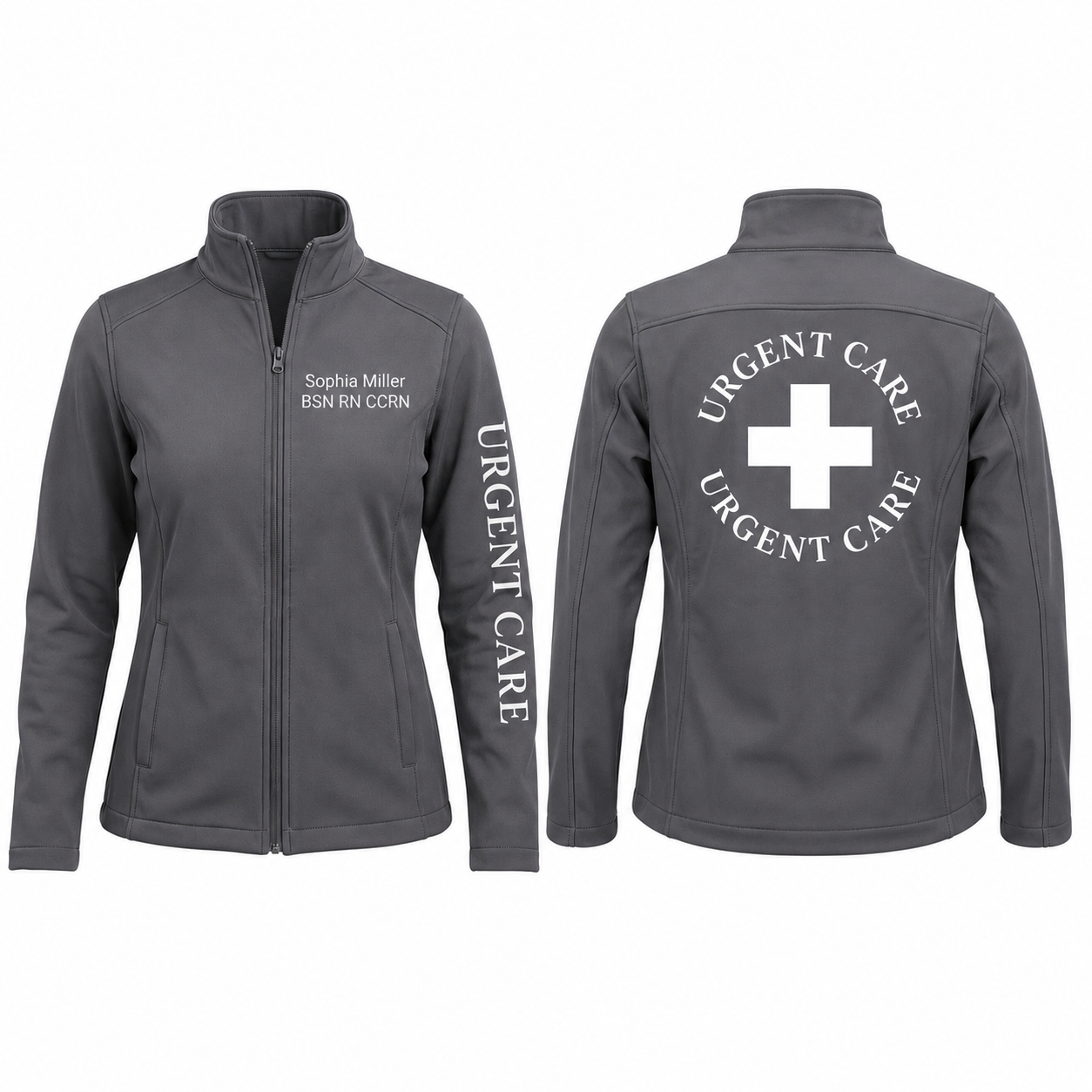Custom Urgent Care Nurse Embroidered Fleece Jacket | Personalized Urgent Care RN Zip-Up