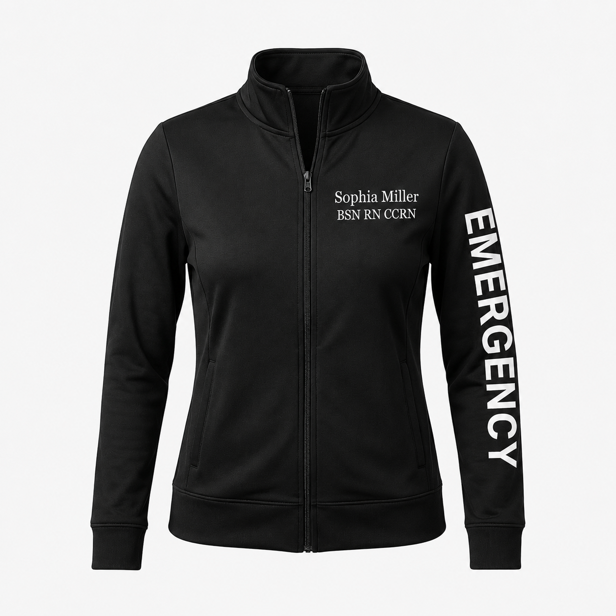Custom Trauma Nurse Embroidered Fleece Jacket | Personalized Trauma Team RN Zip-Up
