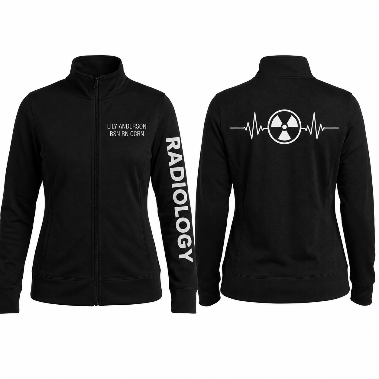 Custom Radiology Technologist Embroidered Fleece Jacket | Personalized Radiologic Tech Zip-Up
