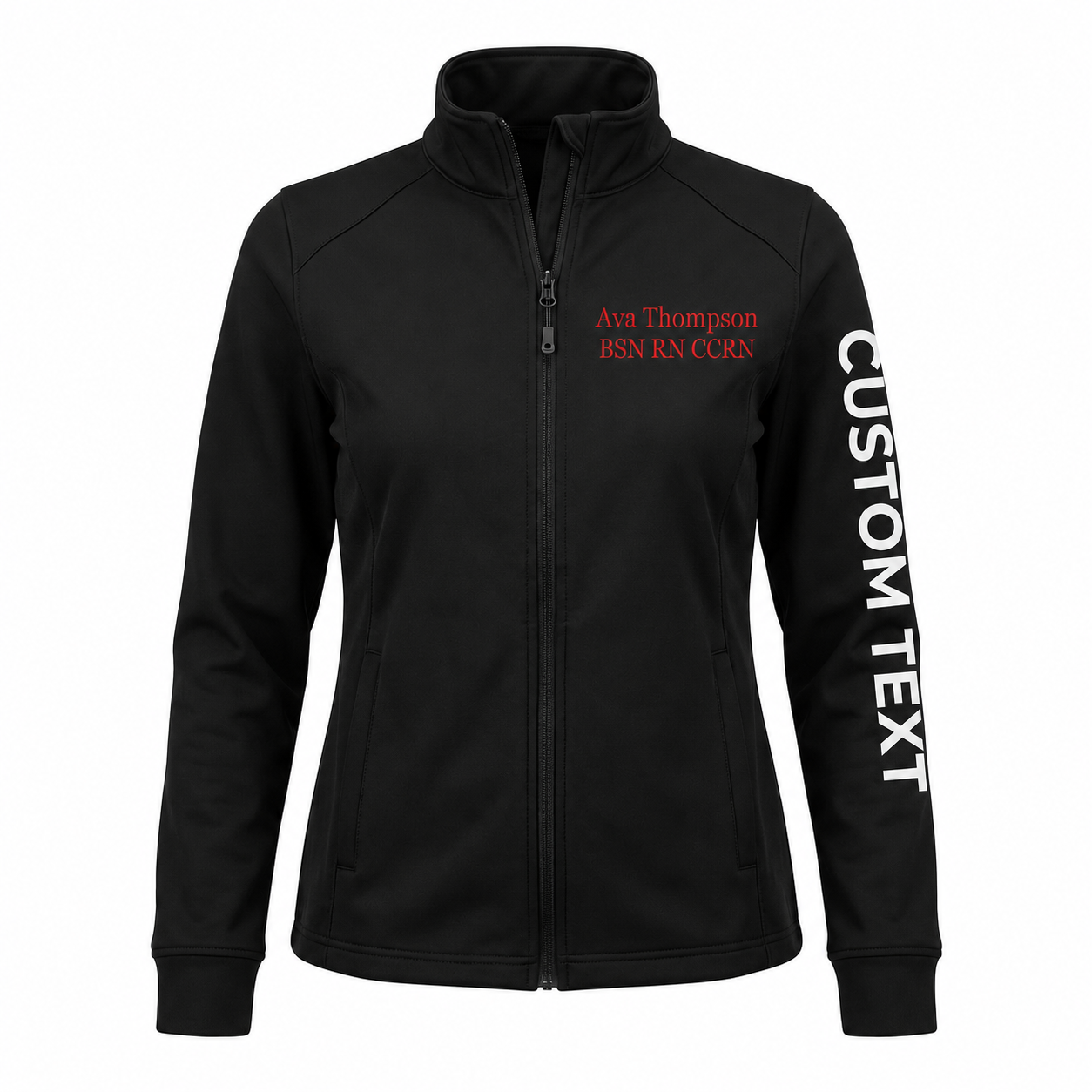 Custom Cardiac Nurse Embroidered Fleece Jacket | Personalized Heartbeat RN Zip-Up