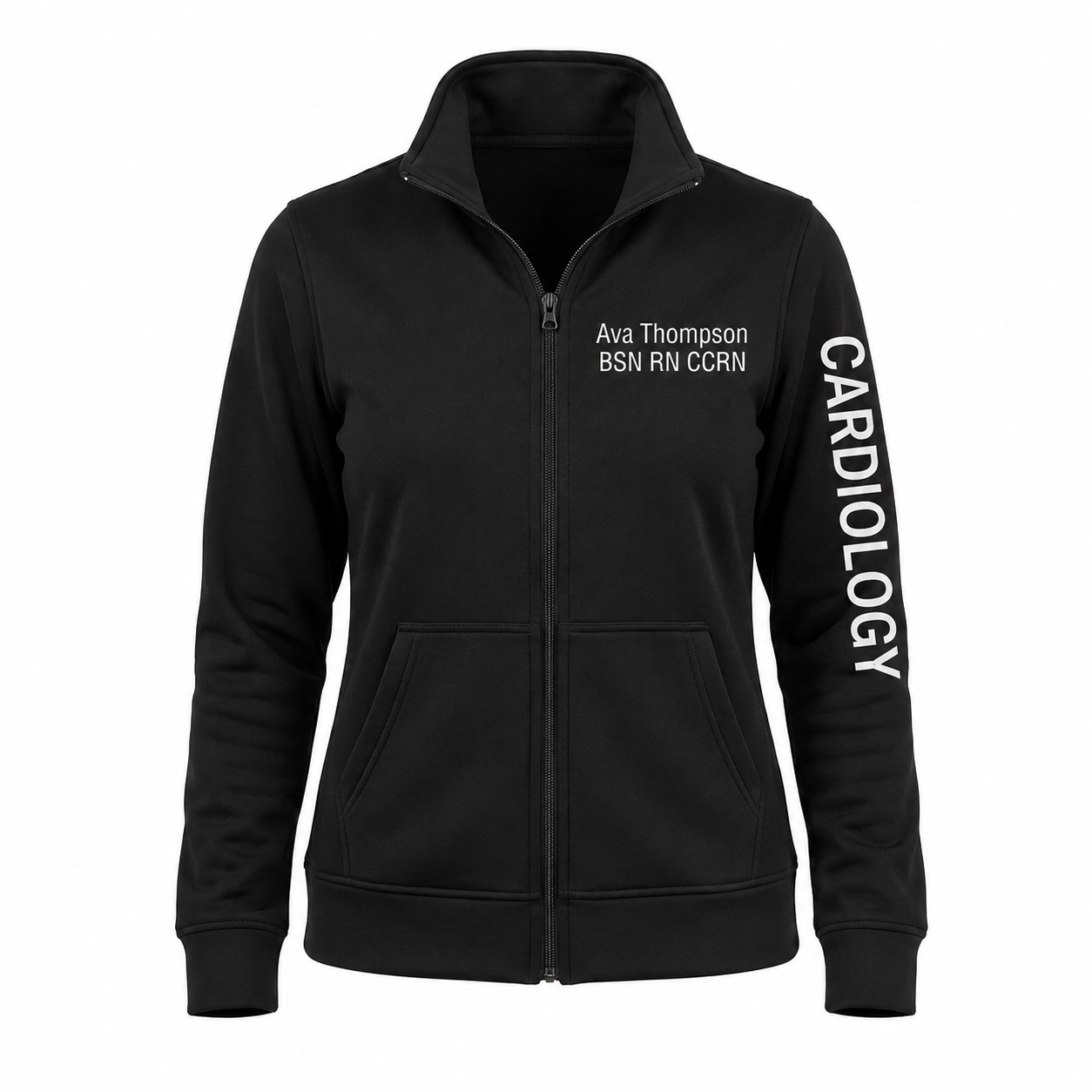 Custom Cardiology Nurse Embroidered Fleece Jacket | Personalized Cardiology RN Zip-Up