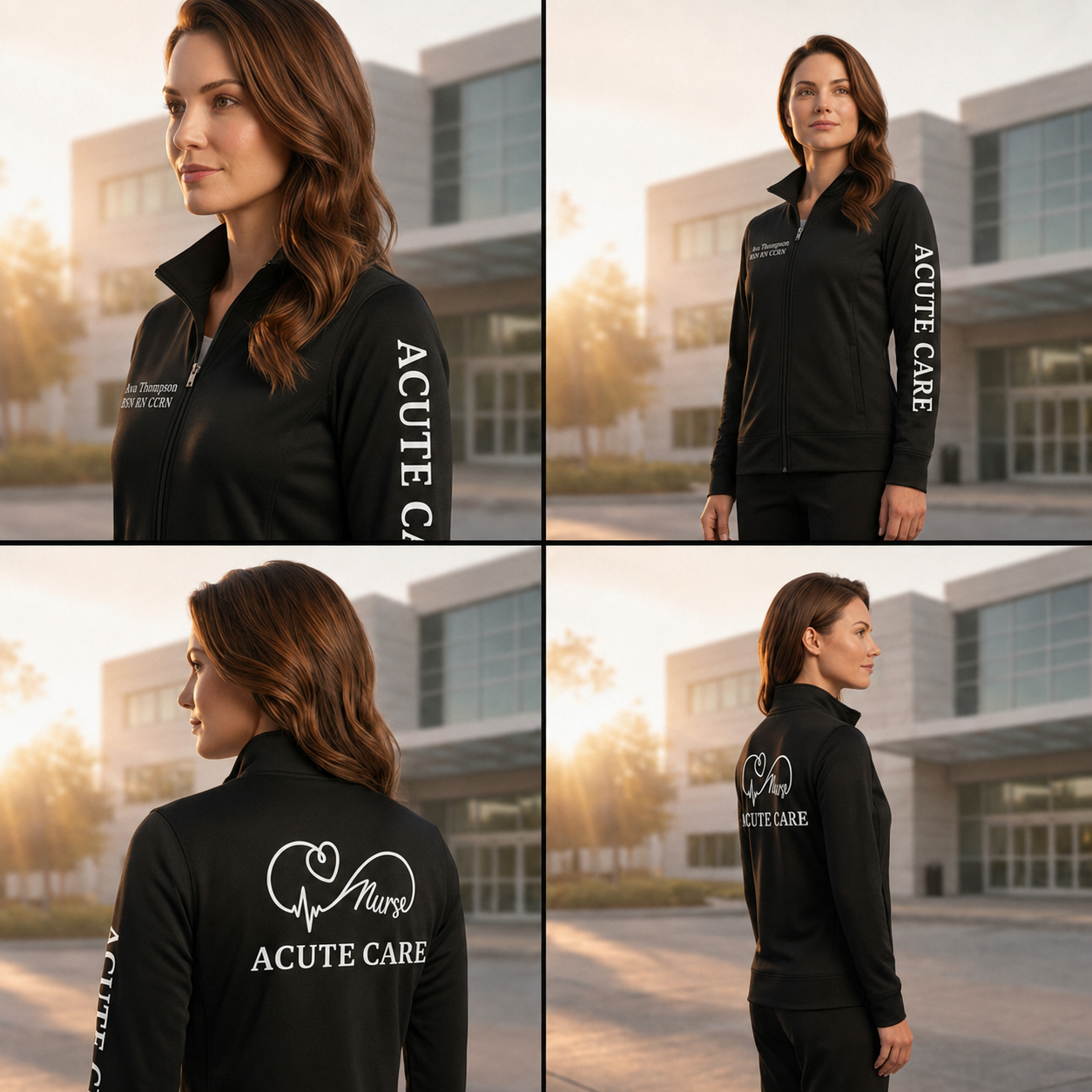 Custom Acute Care Travel Nurse Embroidered Fleece Jacket | Personalized Acute Care RN Zip-Up