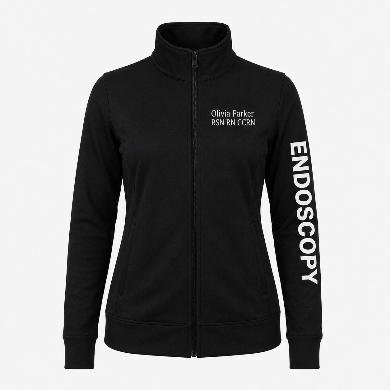 Custom Endoscopy Nurse Embroidered Fleece Jacket | Personalized Endoscopy RN Zip-Up