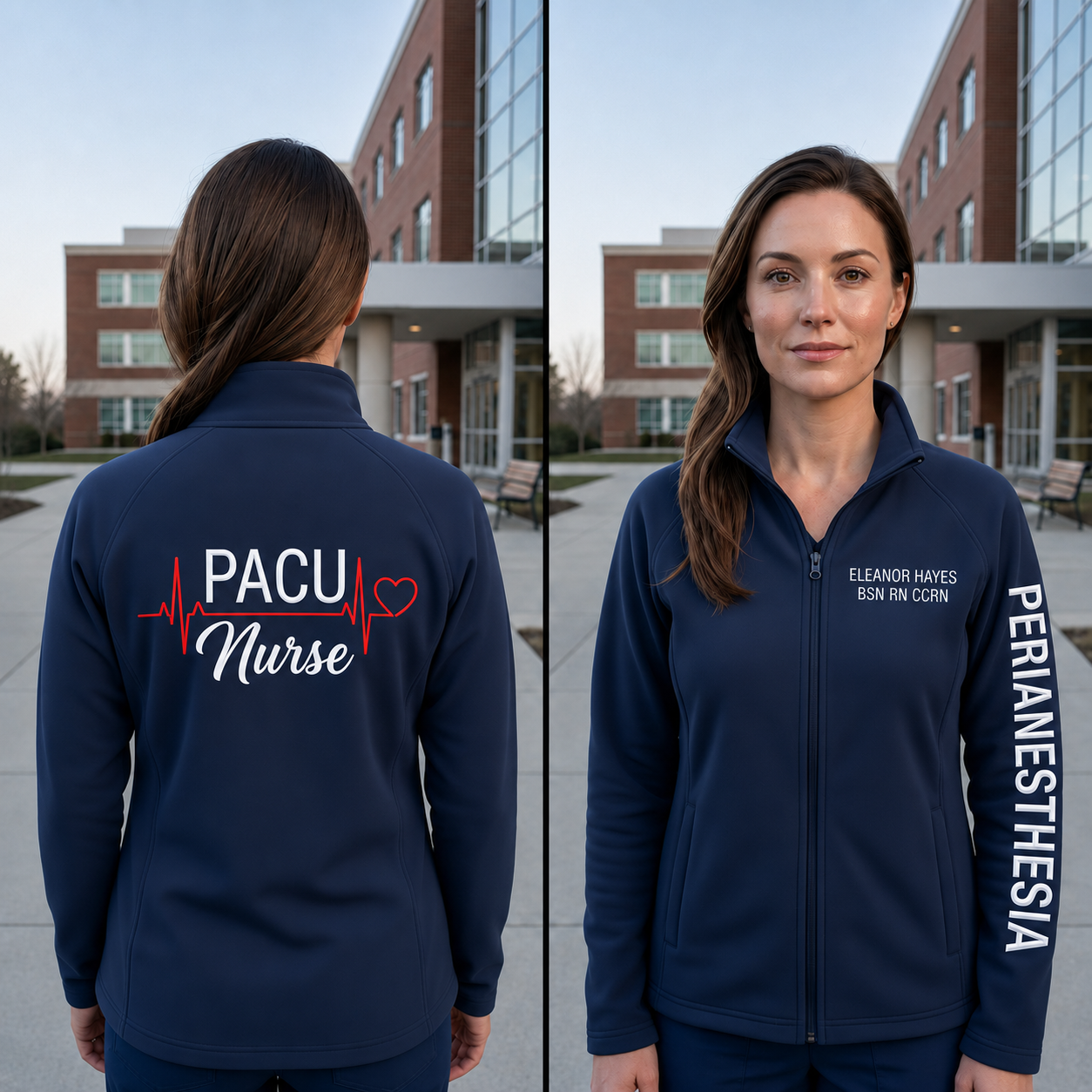 Custom Perianesthesia Nurse Embroidered Fleece Jacket | Personalized PACU RN Zip-Up