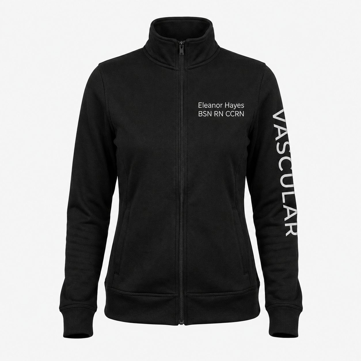 Custom Vascular Surgical Nurse Embroidered Fleece Jacket | Personalized Vascular RN Zip-Up