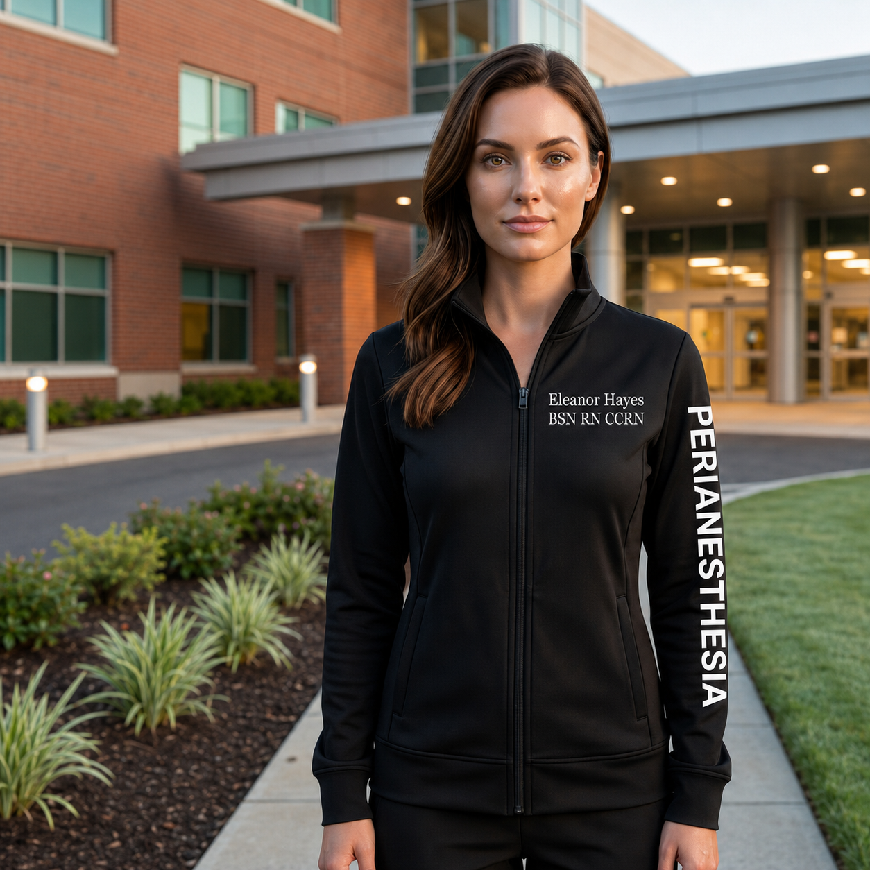 Custom Perianesthesia Nurse Embroidered Fleece Jacket | Personalized PACU RN Script Zip-Up