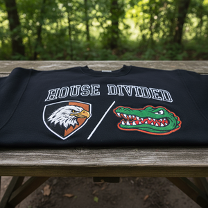 Custom Embroidered House Divided Sweatshirt Hoodie – Personalized Rival Teams 2 - view 4, custom embroidered by Intriklo