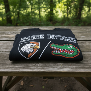 Custom Embroidered House Divided Sweatshirt Hoodie – Personalized Rival Teams 2 - view 3, custom embroidered by Intriklo