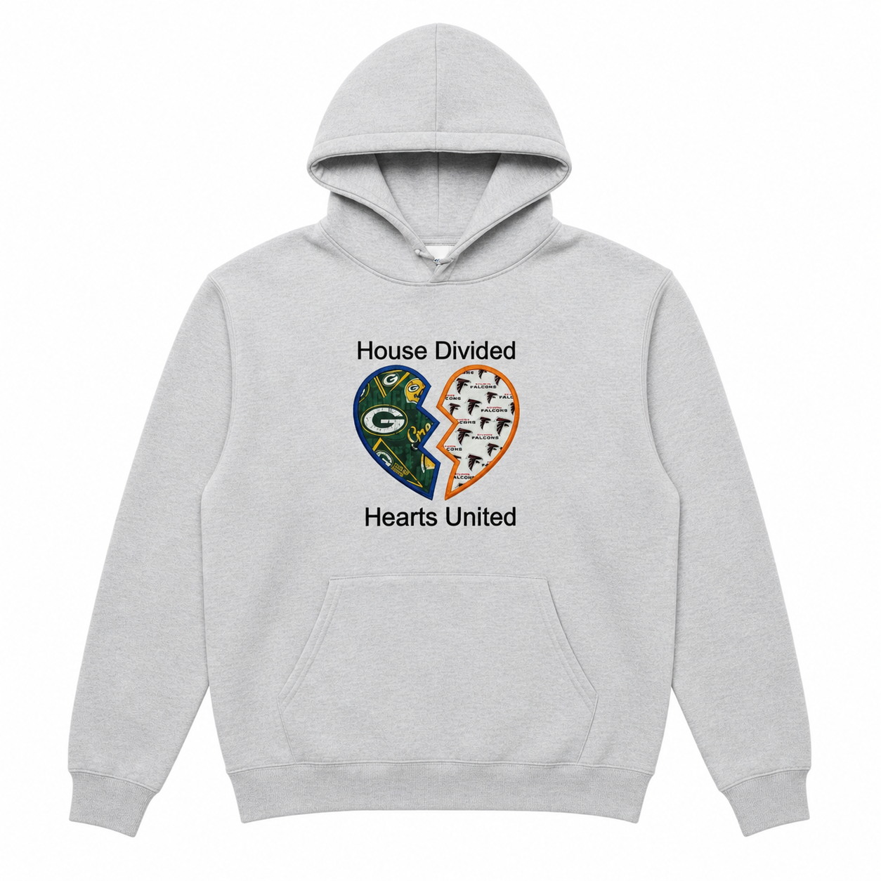 House Divided Applique Hoodie | Personalized Hearts United Split Heart Sweatshirt