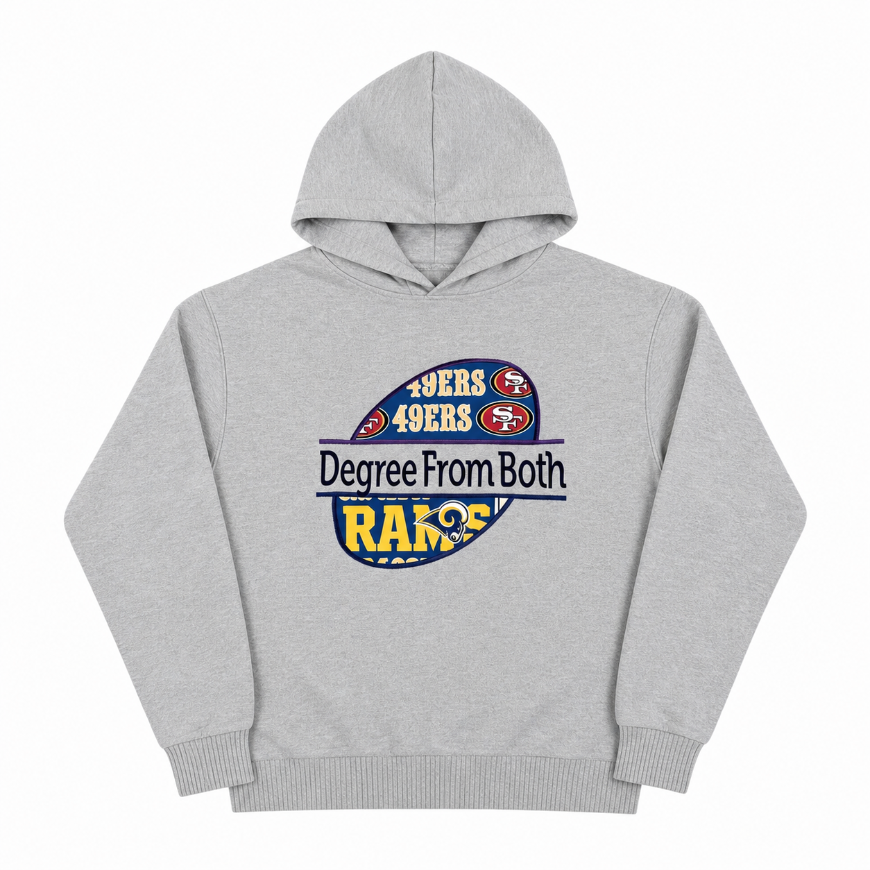 House Divided Applique Hoodie | Personalized Degree From Both Rival Team Sweatshirt