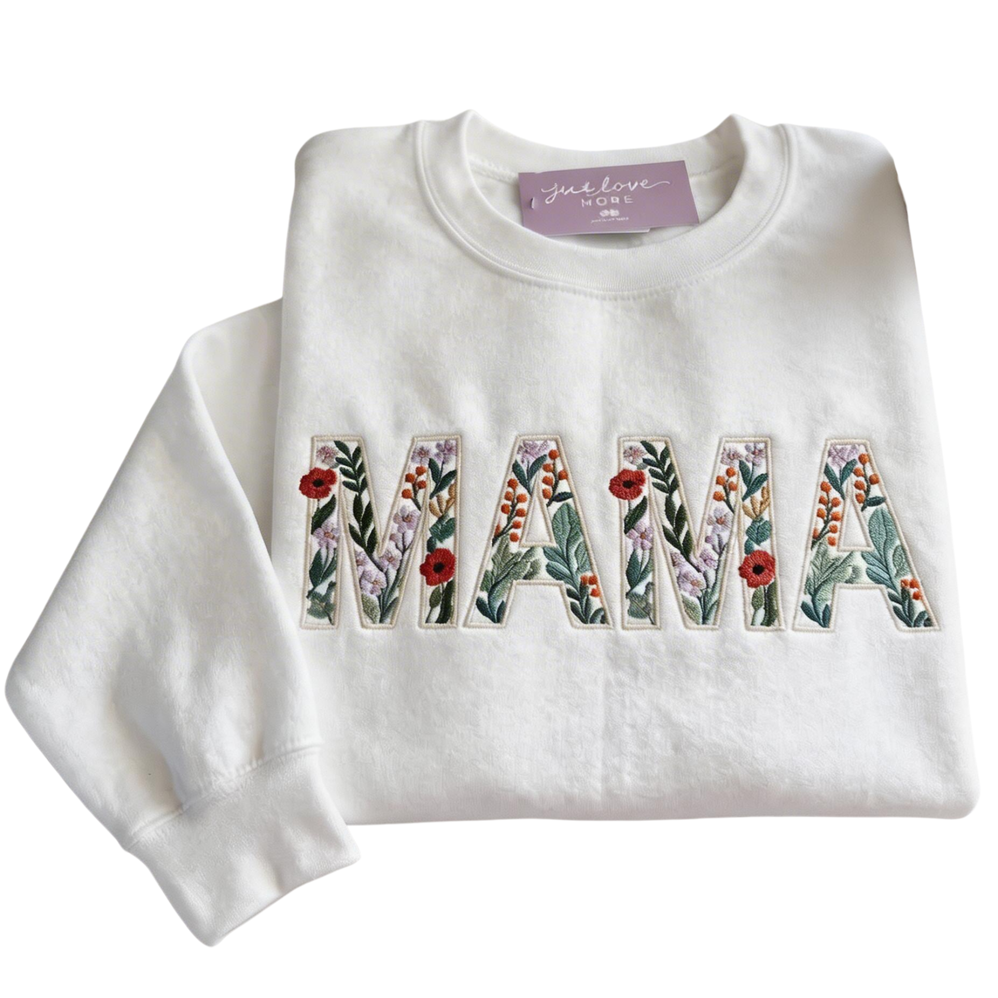 Mama Wildflower Letter Embroidered Sweatshirt | Floral MAMA Mother's Day Gift