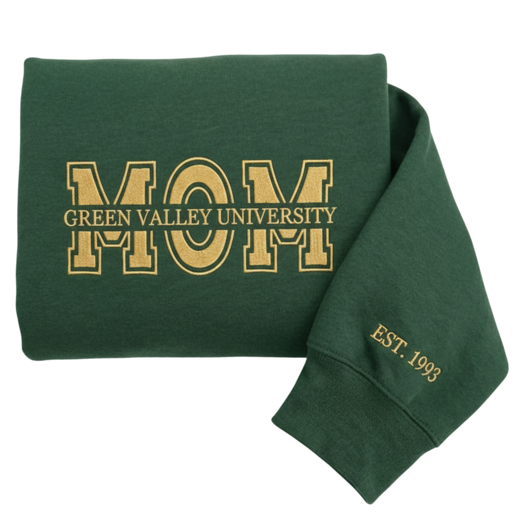 Personalized College Mom Embroidered Sweatshirt with Custom School Name | Proud Mom Gift