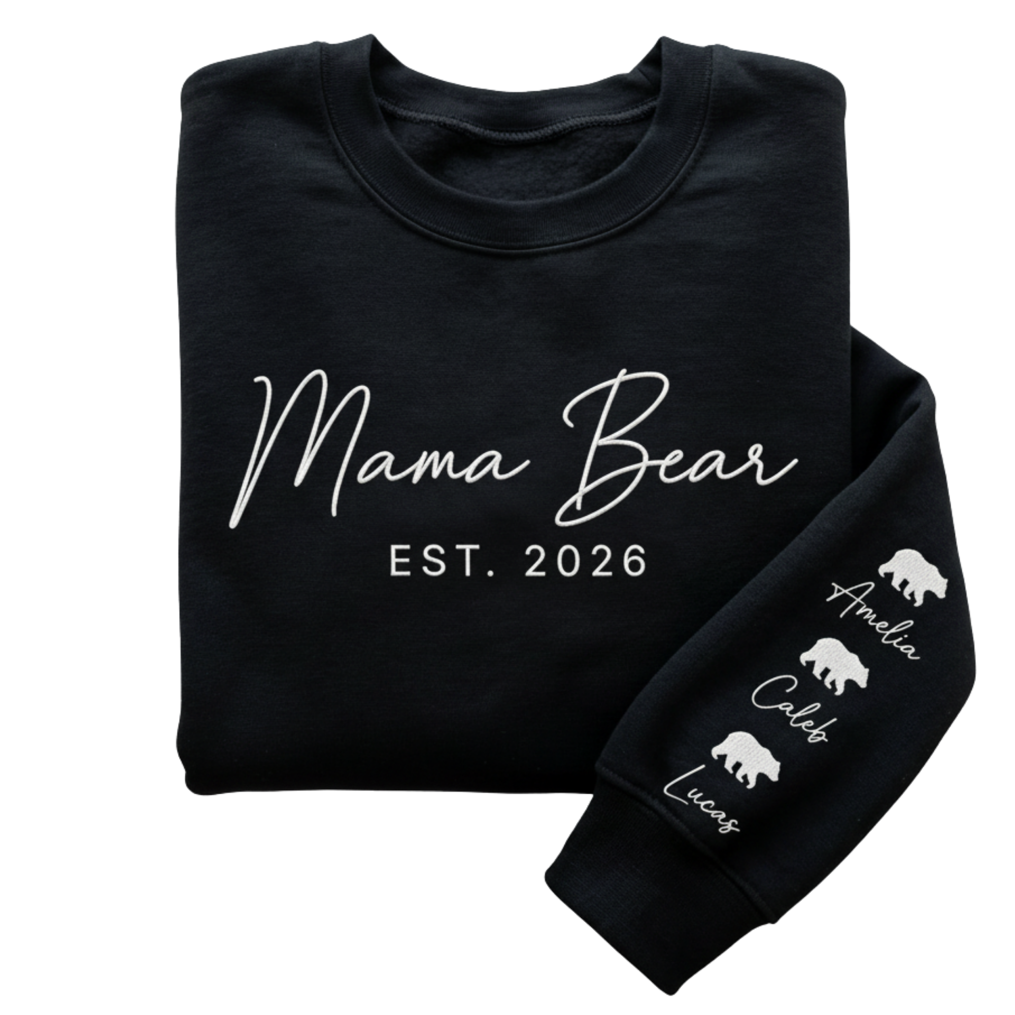 Personalized Mama Bear Est. Year Embroidered Sweatshirt with Cubs Names | Mom Gift