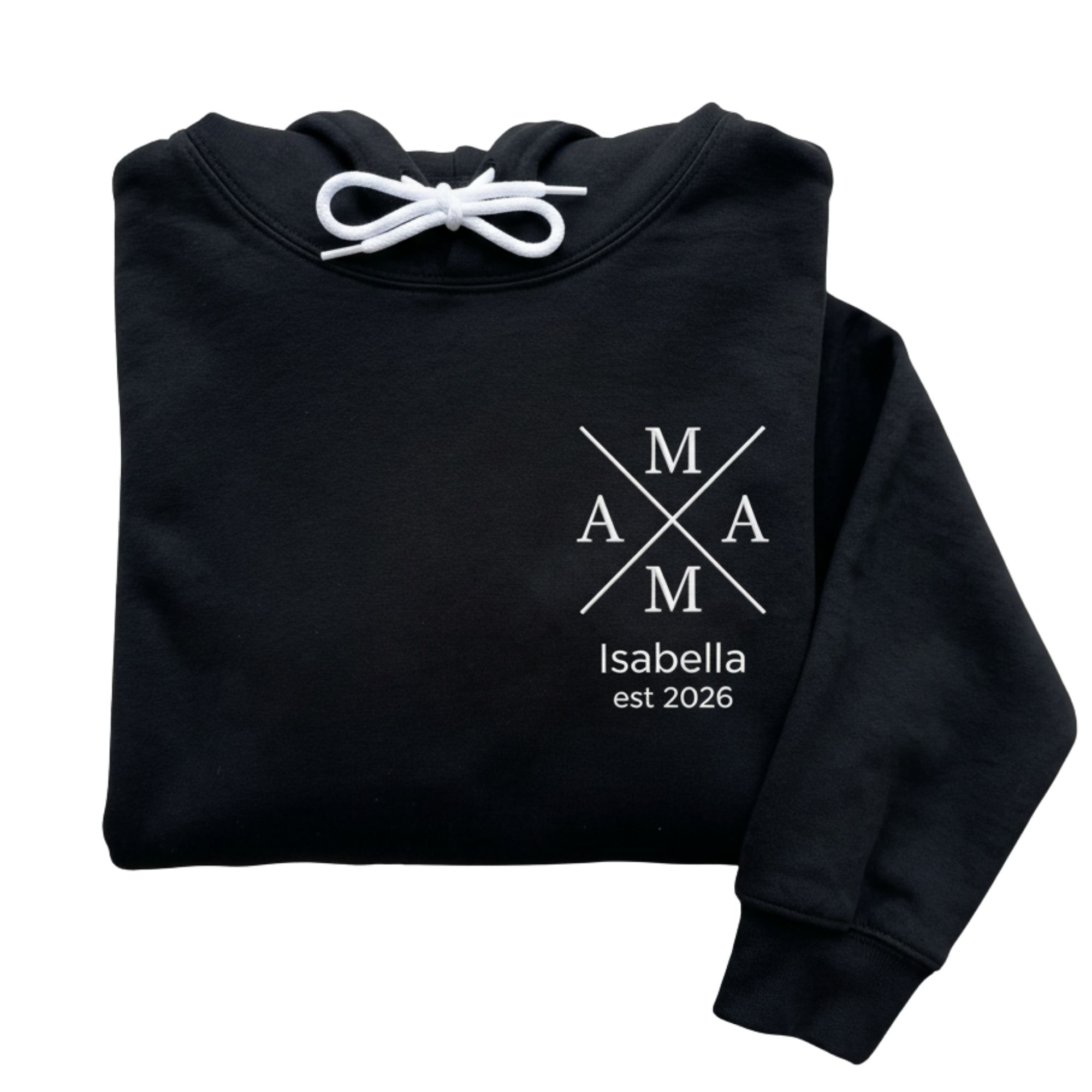 Modern Mama Cross Monogram Embroidered Sweatshirt with Custom Kid Name | Mom Gift