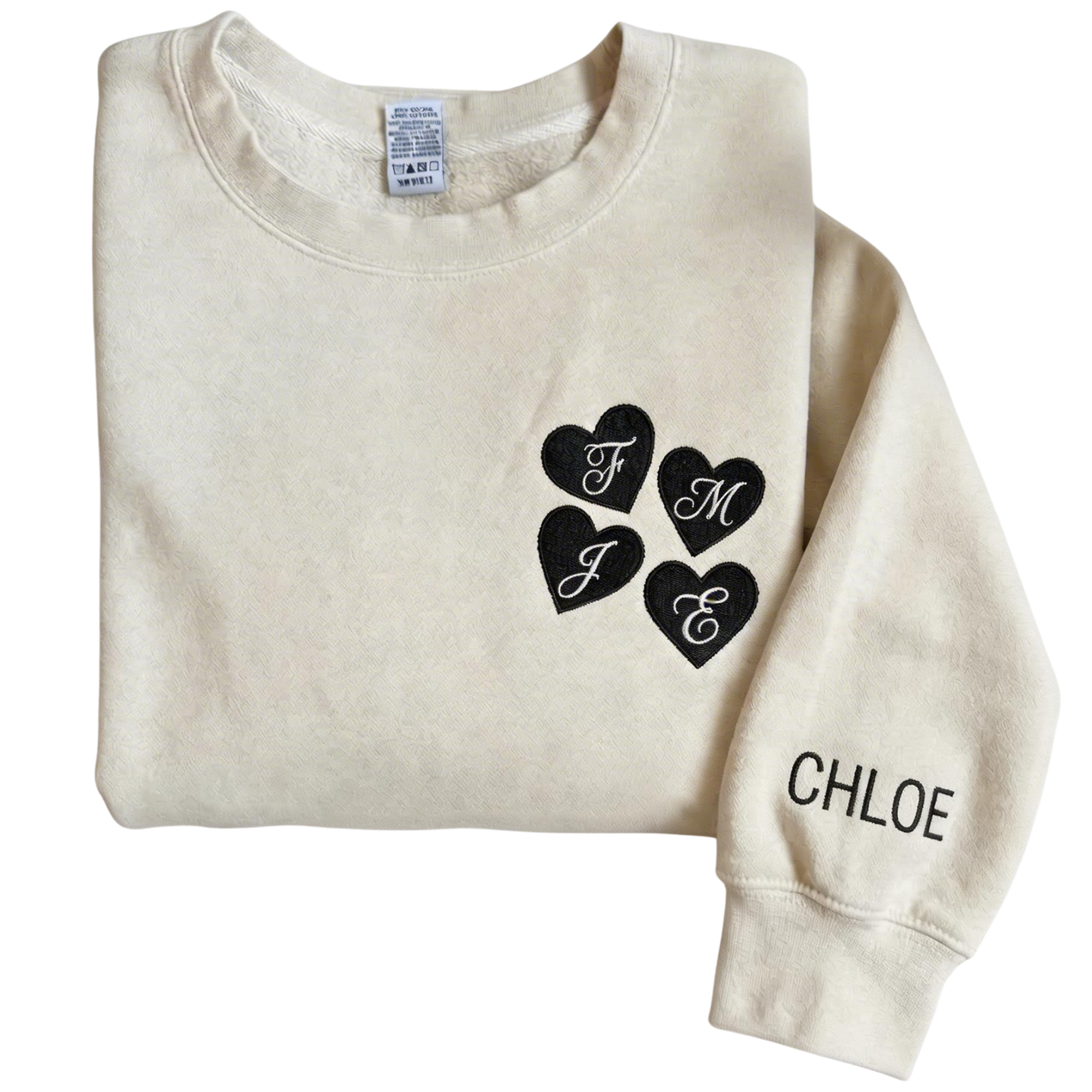 Custom Mama Heart Monogram Embroidered Sweatshirt with Kids Initials | Modern Mom Gift