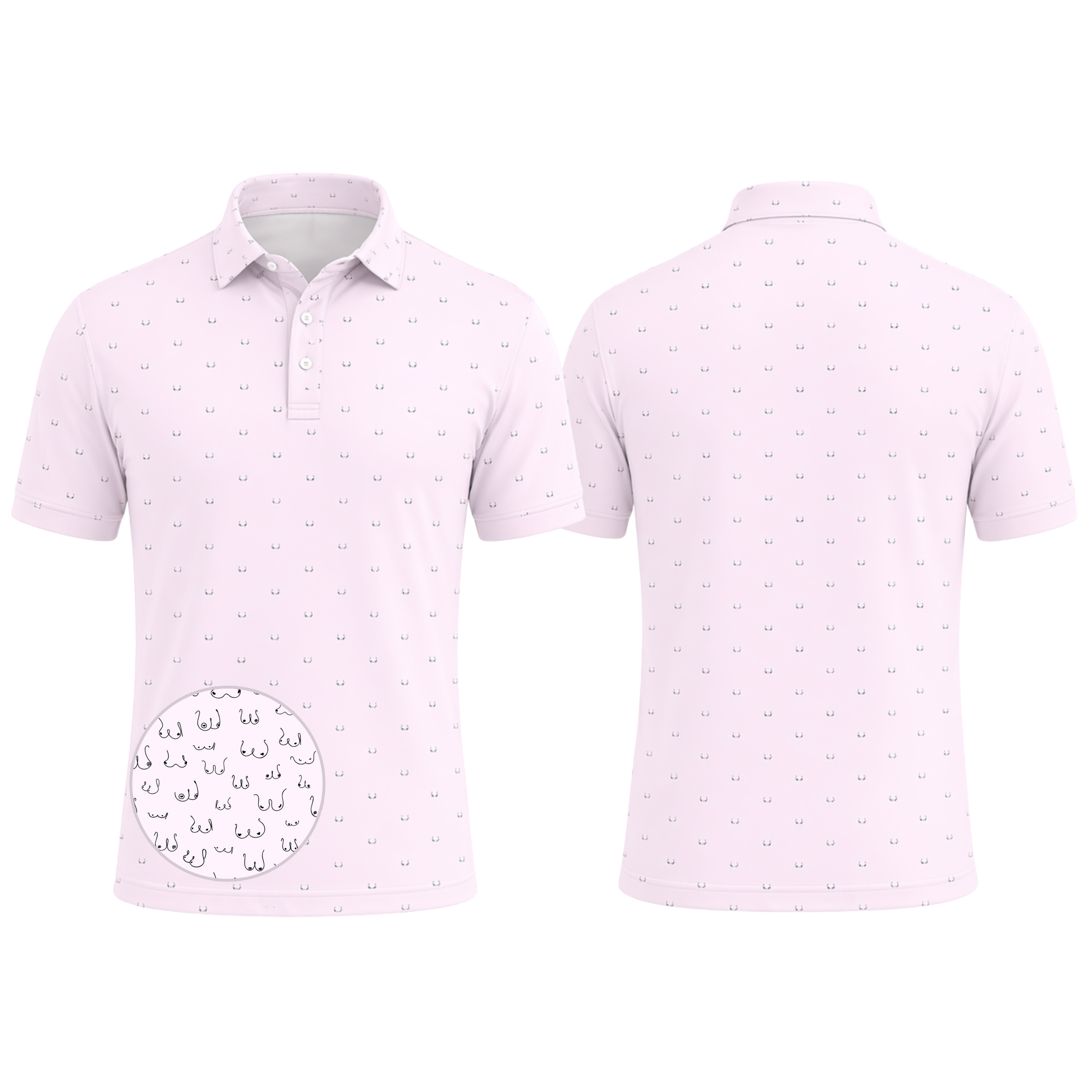 Custom 3D Polo Shirt – Personalized Funny Novelty Repeat Pattern Polo, Cheeky Gift for Him