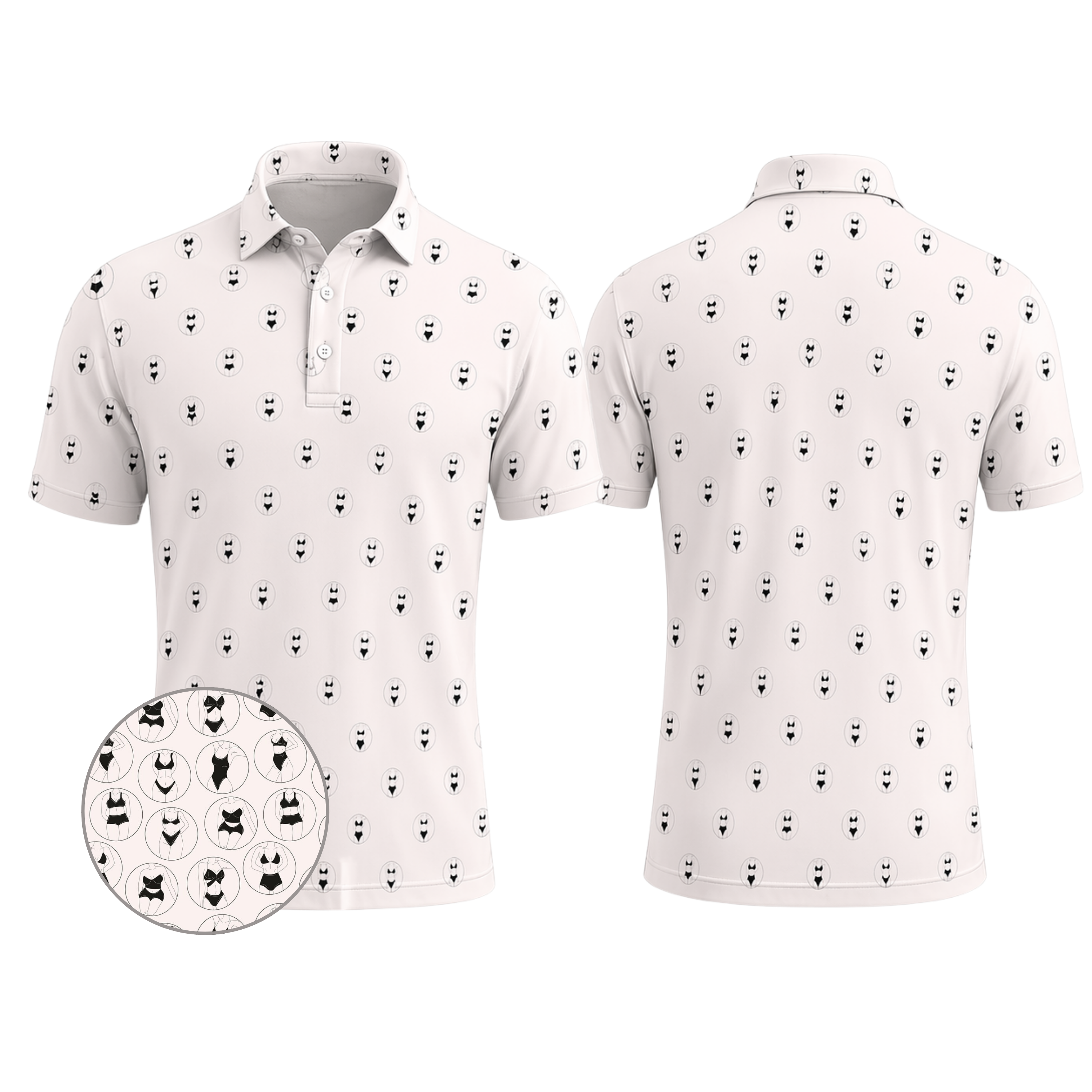 Custom 3D Polo Shirt – Personalized Funny Mustache Man Novelty Repeat Pattern Polo, Cheeky Gift for Him