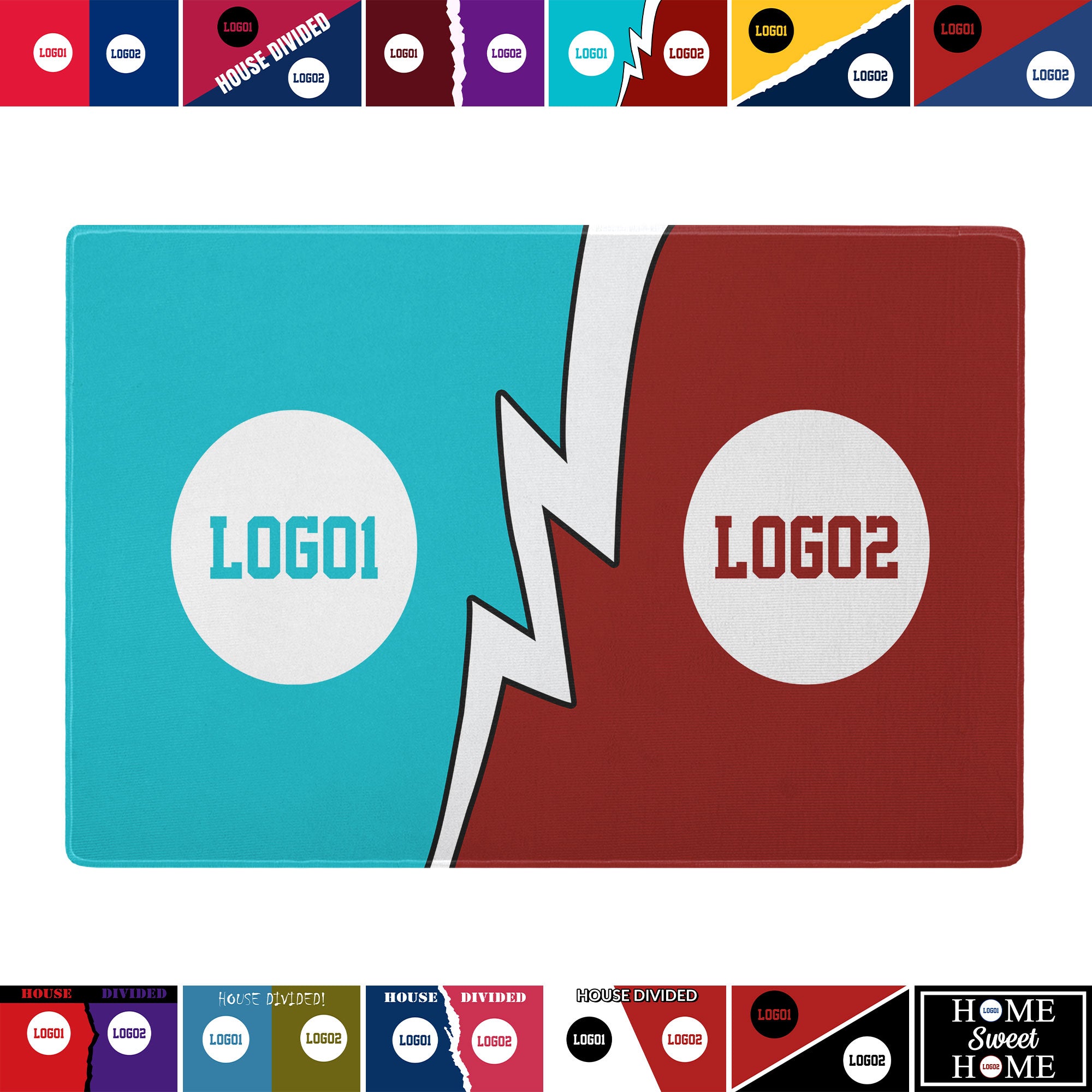 Custom House Divided Doormat | Personalized Sports Mat 4