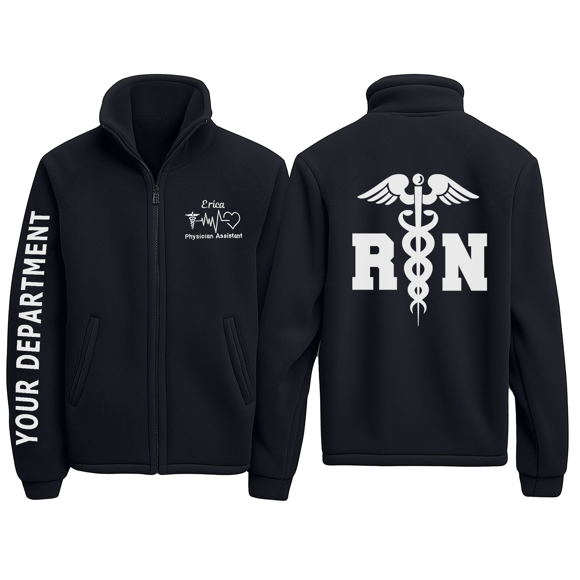 Custom Medical Fleece Jacket for Nurses & Healthcare Workers | Personalized RN Zip-Up 11