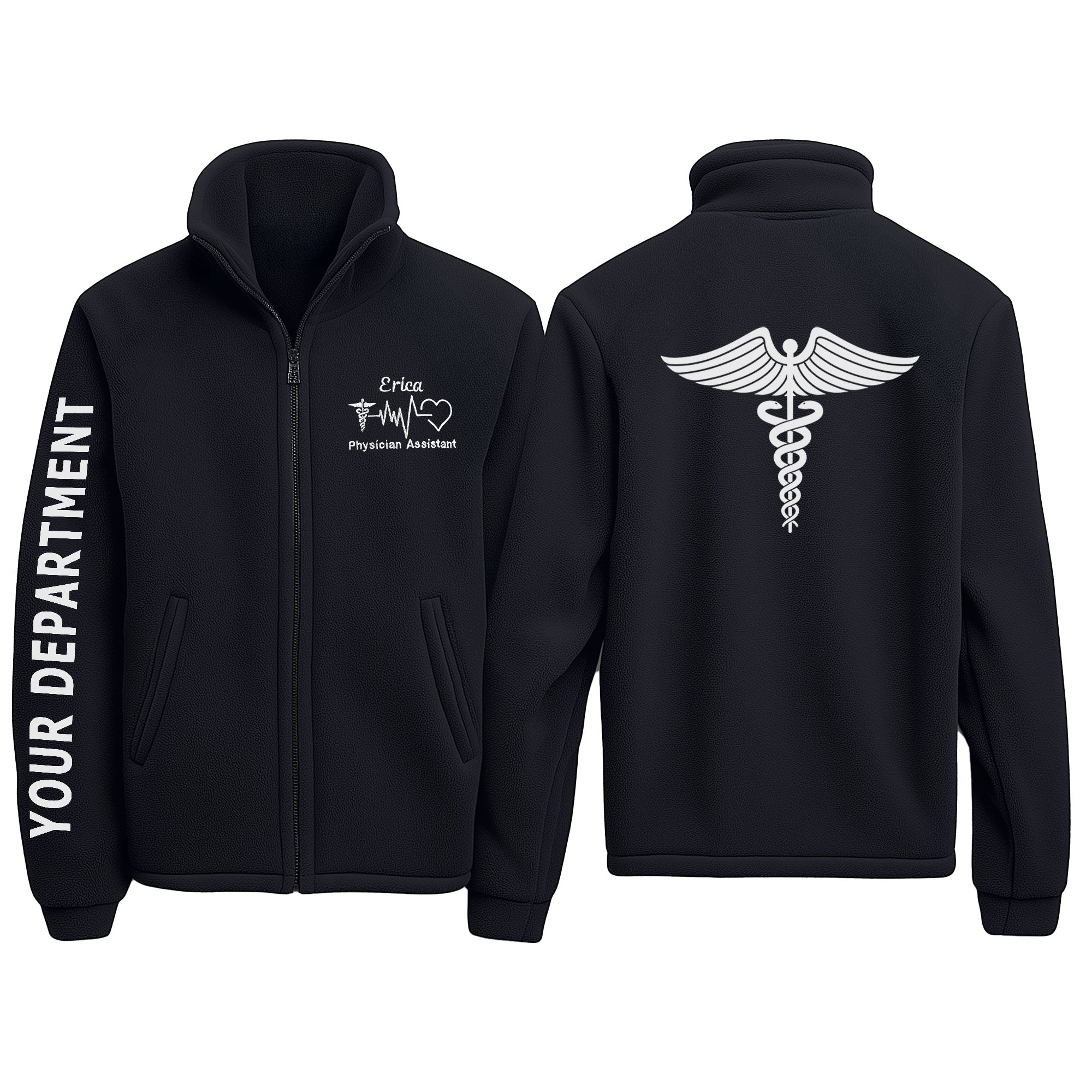 Custom Medical Fleece Jacket for Nurses & Healthcare Workers | Personalized RN Zip-Up 6
